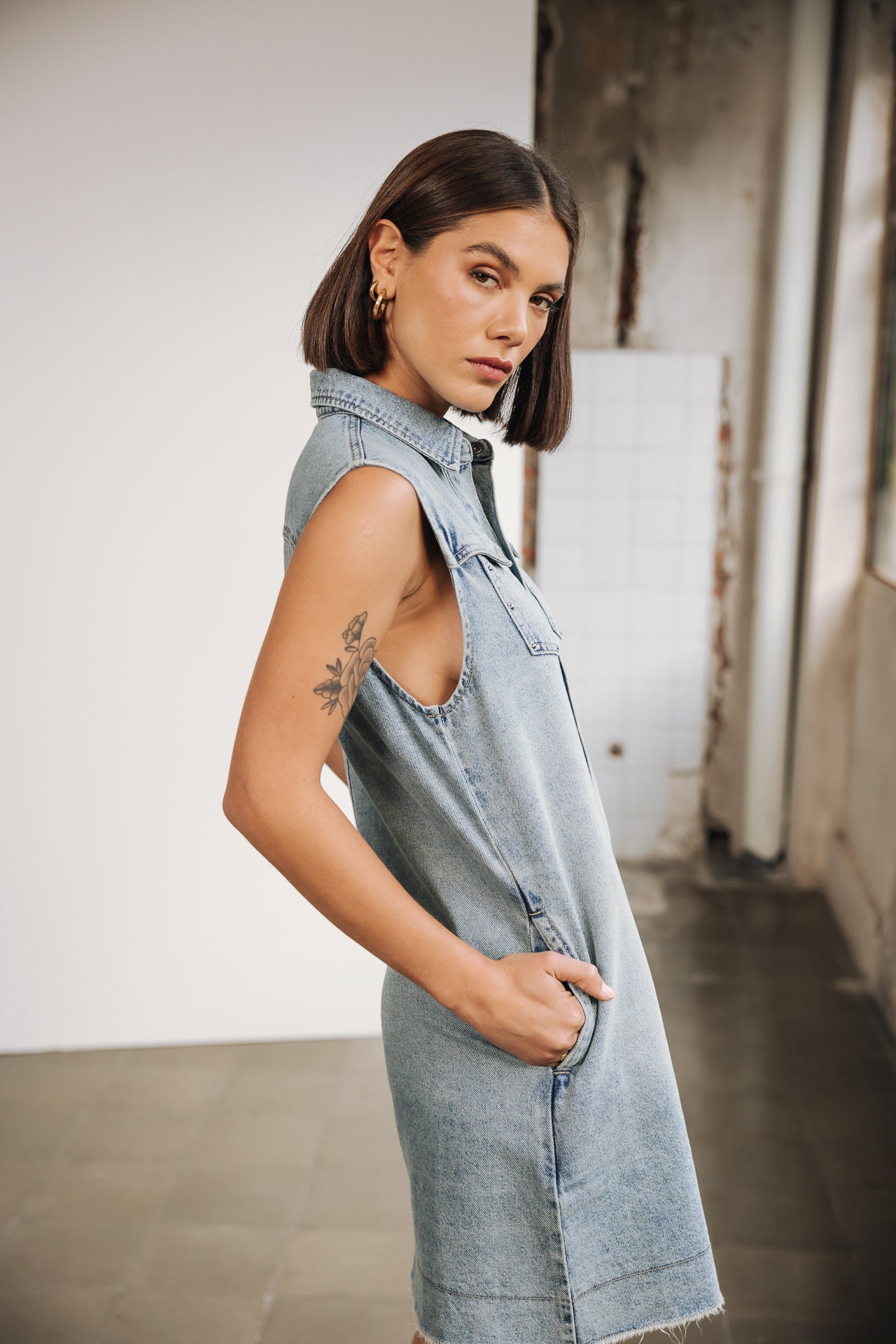 Vestido camisero Mujer Karina Denim jamaica | Freeman T. Porter