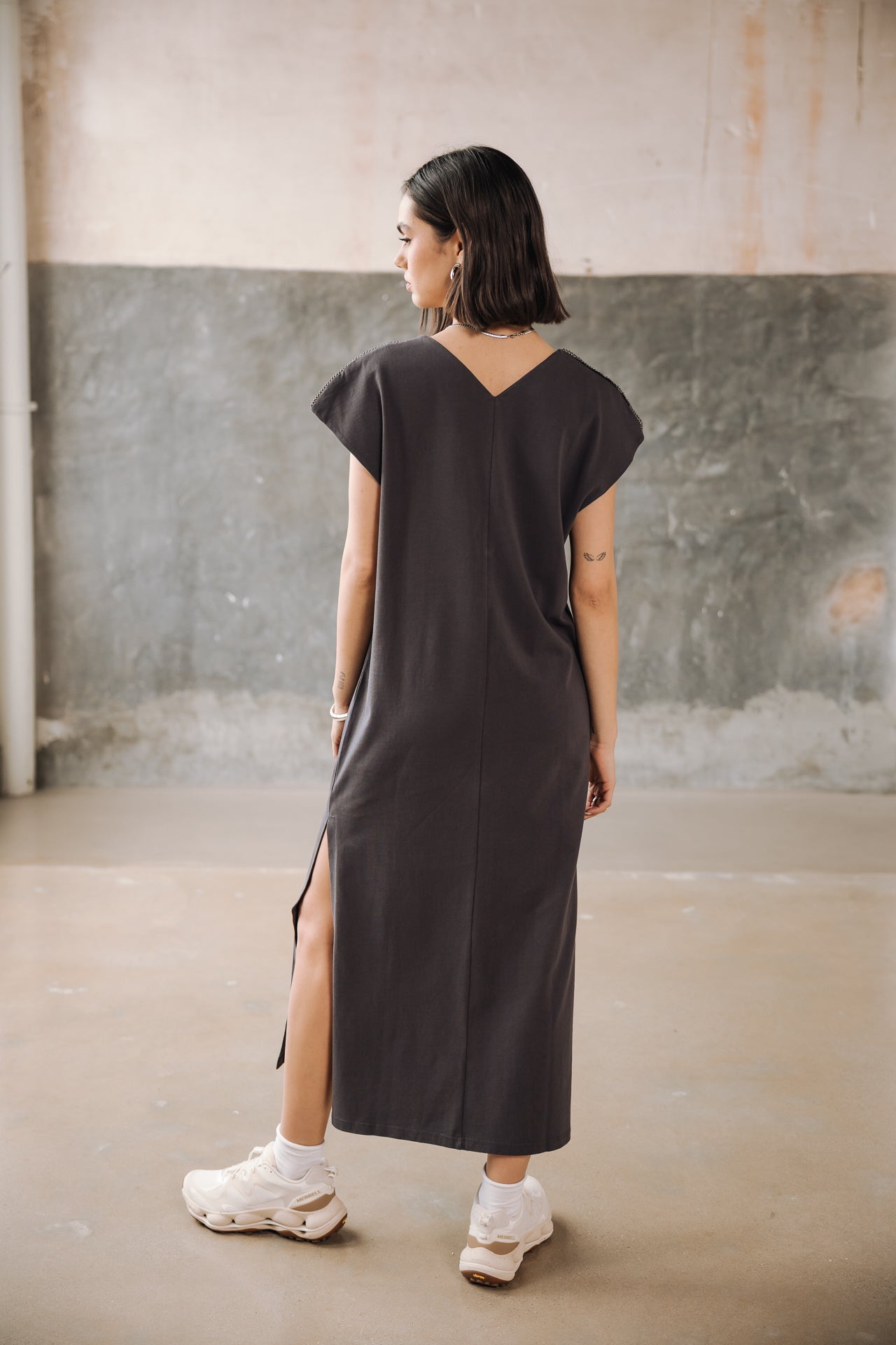 Robe longue Femme Reel Plain anthra | Freeman T. Porter