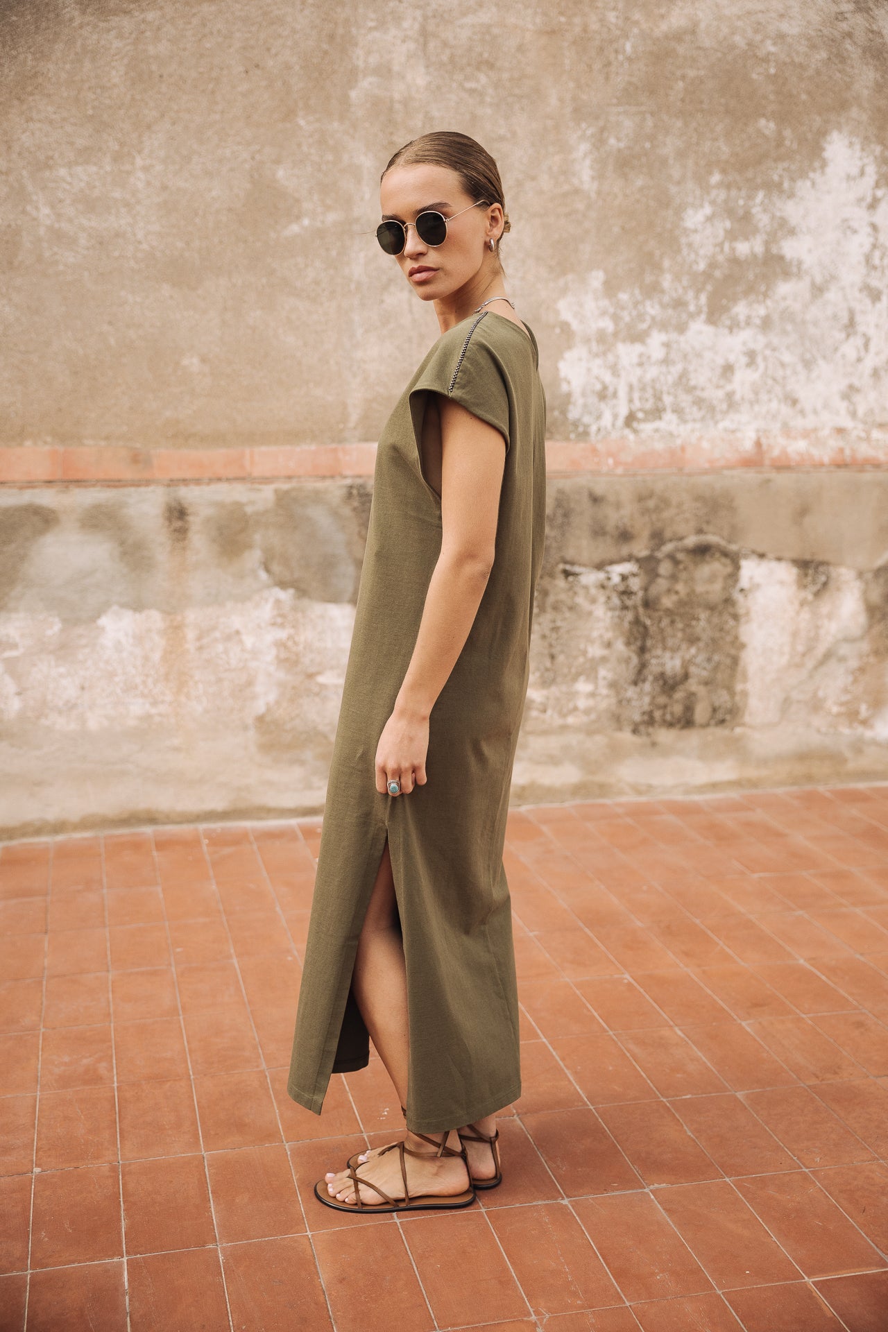 Robe longue Femme Reel Plain ivy green | Freeman T. Porter