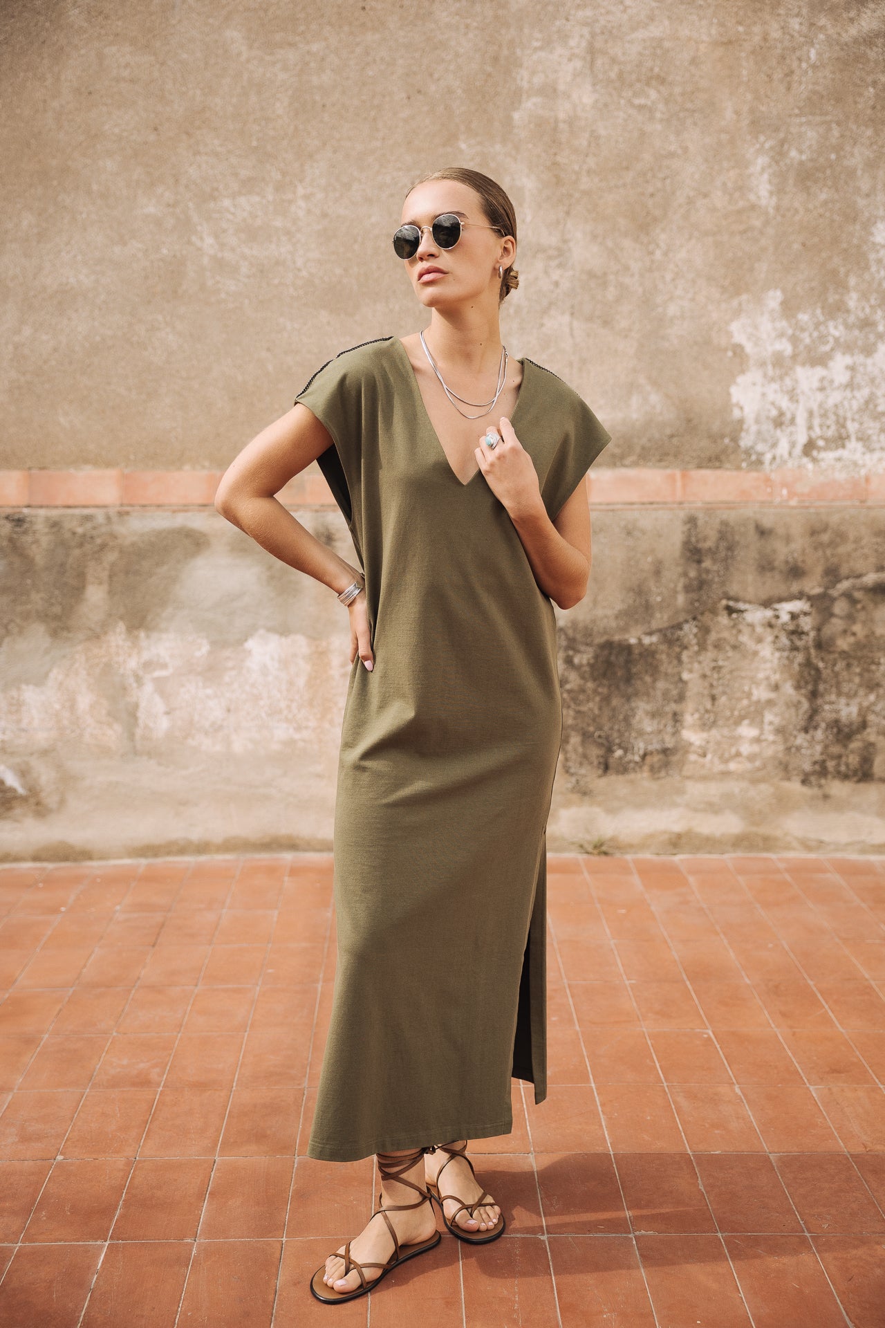 Robe longue Femme Reel Plain ivy green | Freeman T. Porter