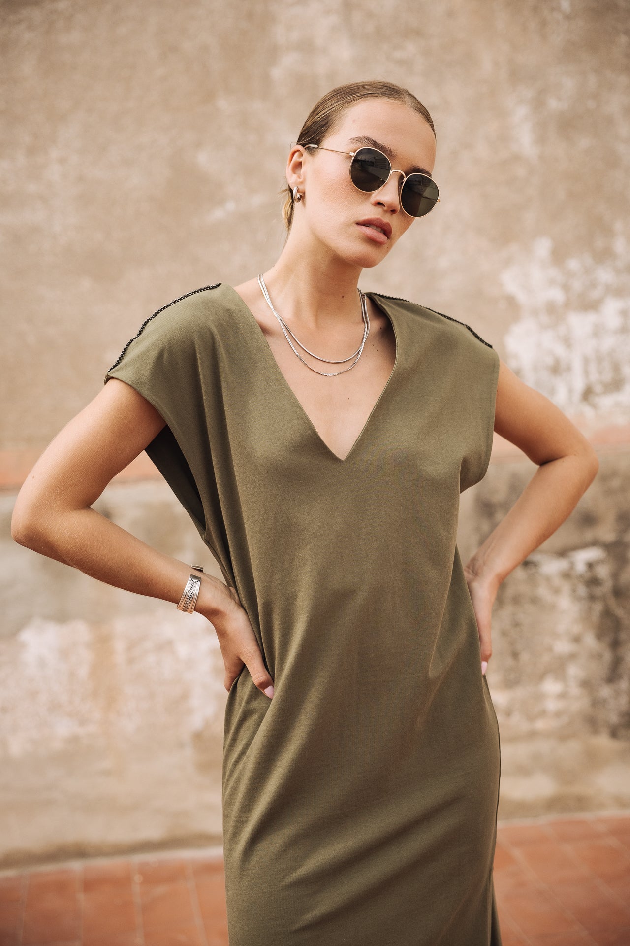 Robe longue Femme Reel Plain ivy green | Freeman T. Porter