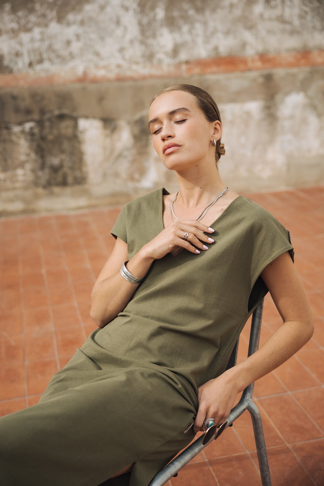Robe longue Femme Reel Plain ivy green | Freeman T. Porter