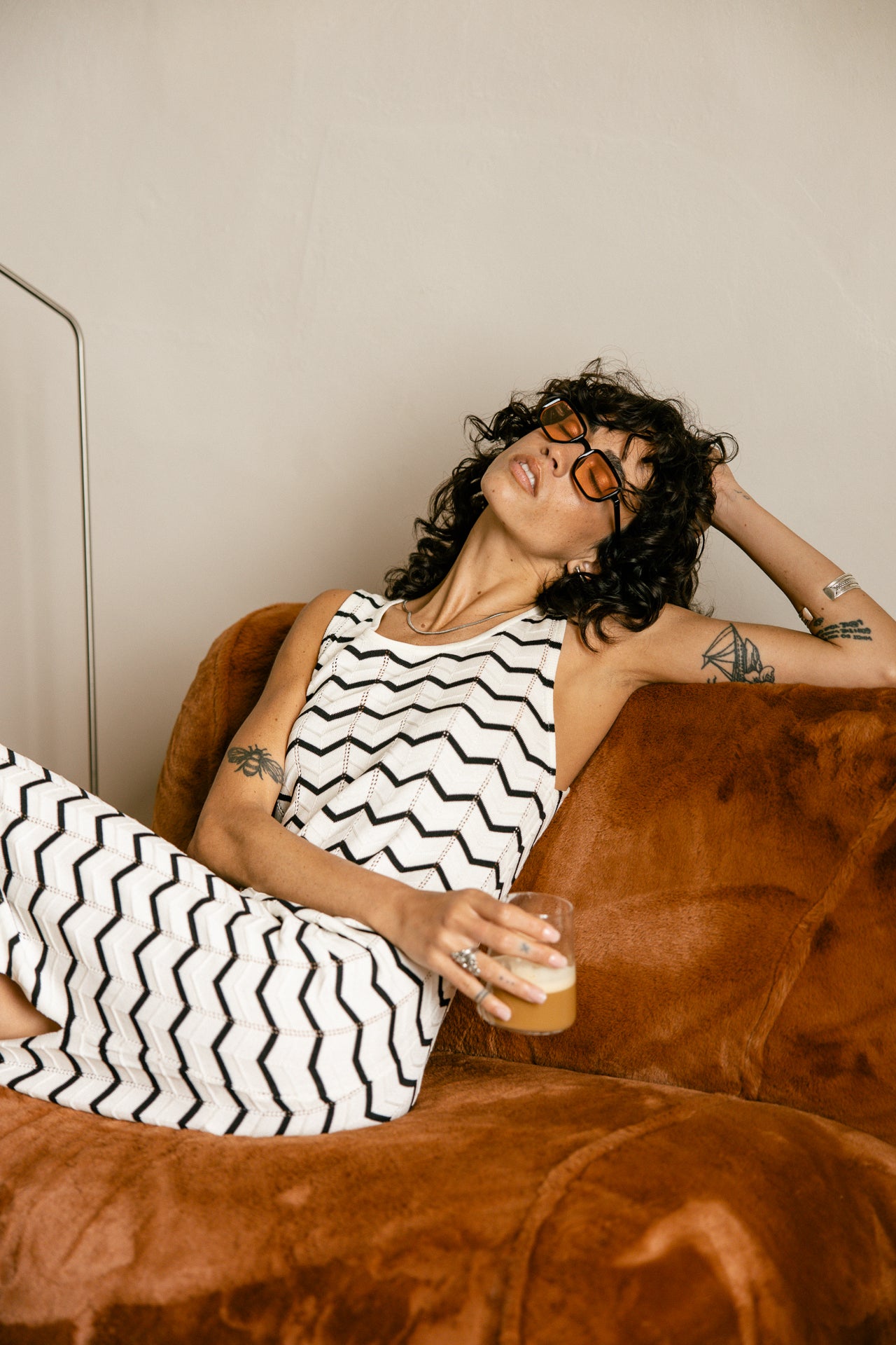 Crochet dress Woman Raga Waves black&white white | Freeman T. Porter