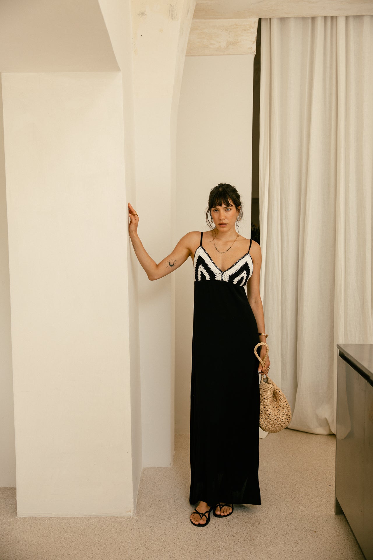 Kleid mit Häkeldetails Frau Rwany Crochet black | Freeman T. Porter
