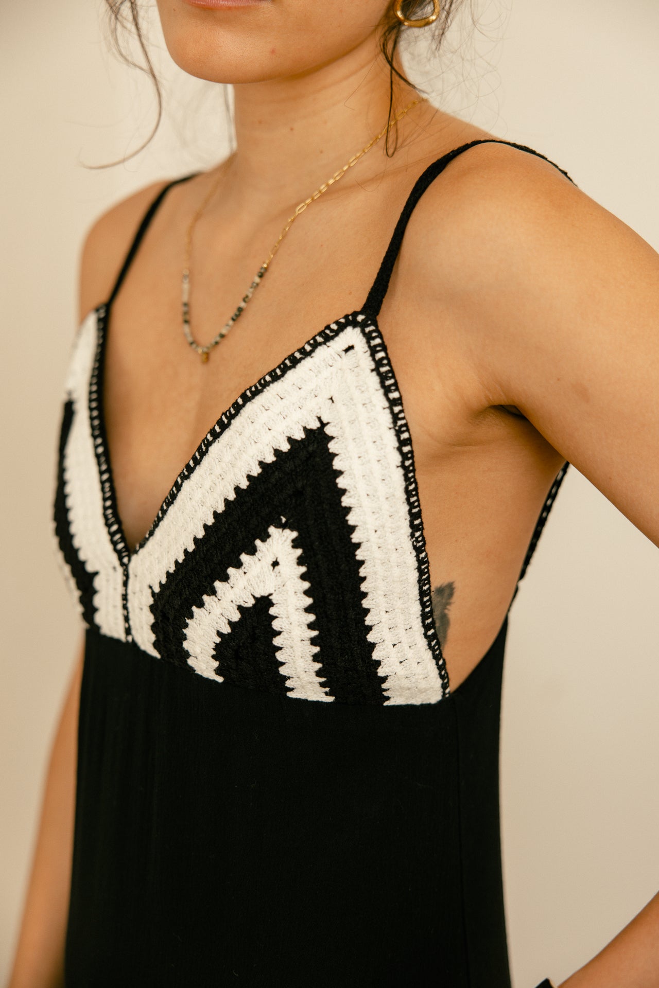 Kleid mit Häkeldetails Frau Rwany Crochet black | Freeman T. Porter