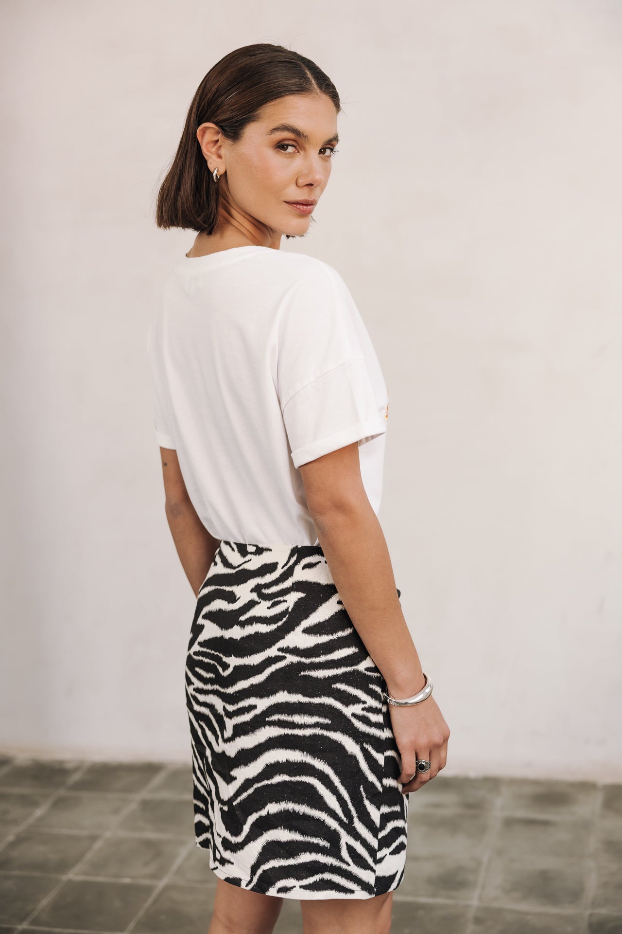Jupe porte-feuille Femme Juma Zebra white | Freeman T. Porter