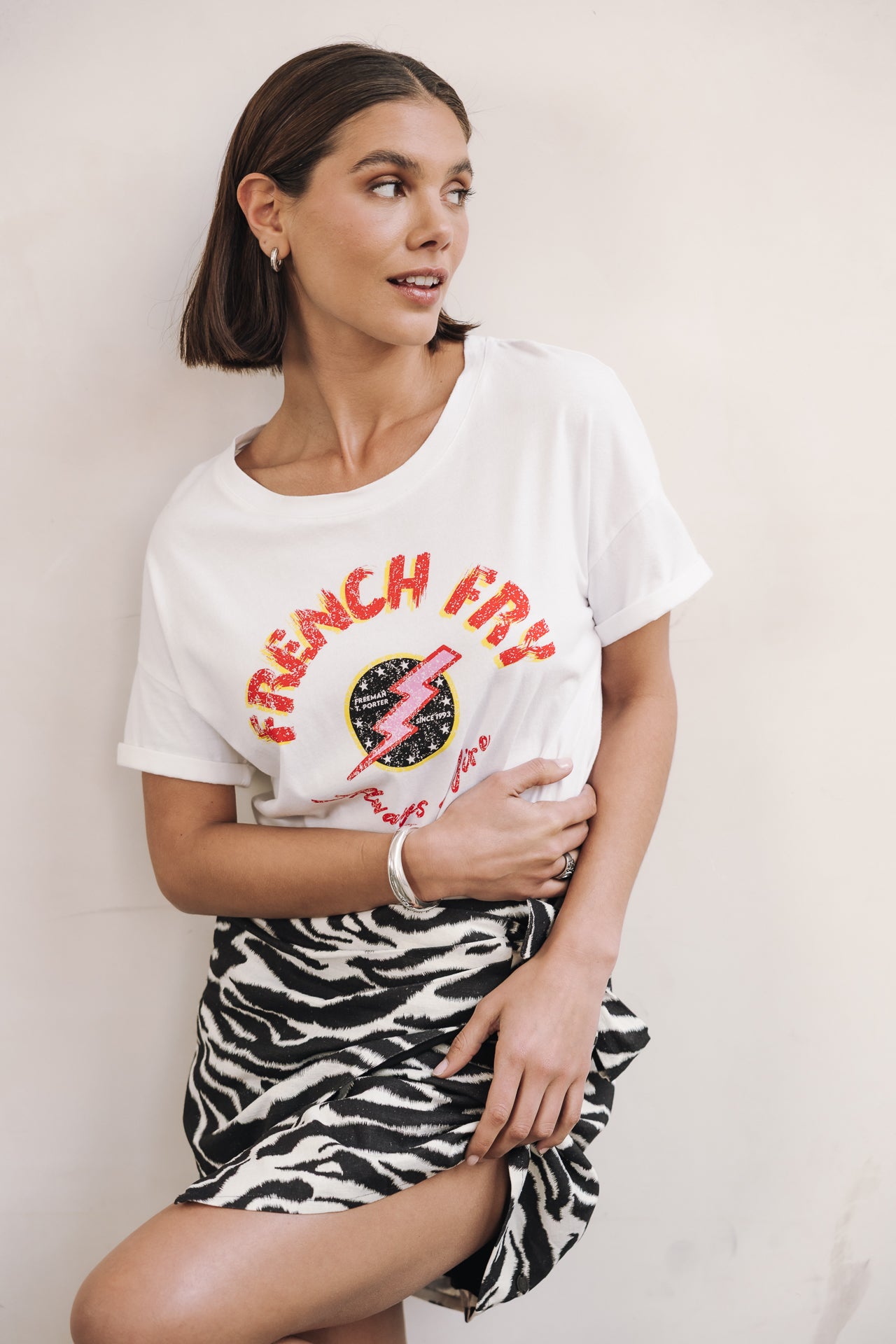 Jupe porte-feuille Femme Juma Zebra white | Freeman T. Porter