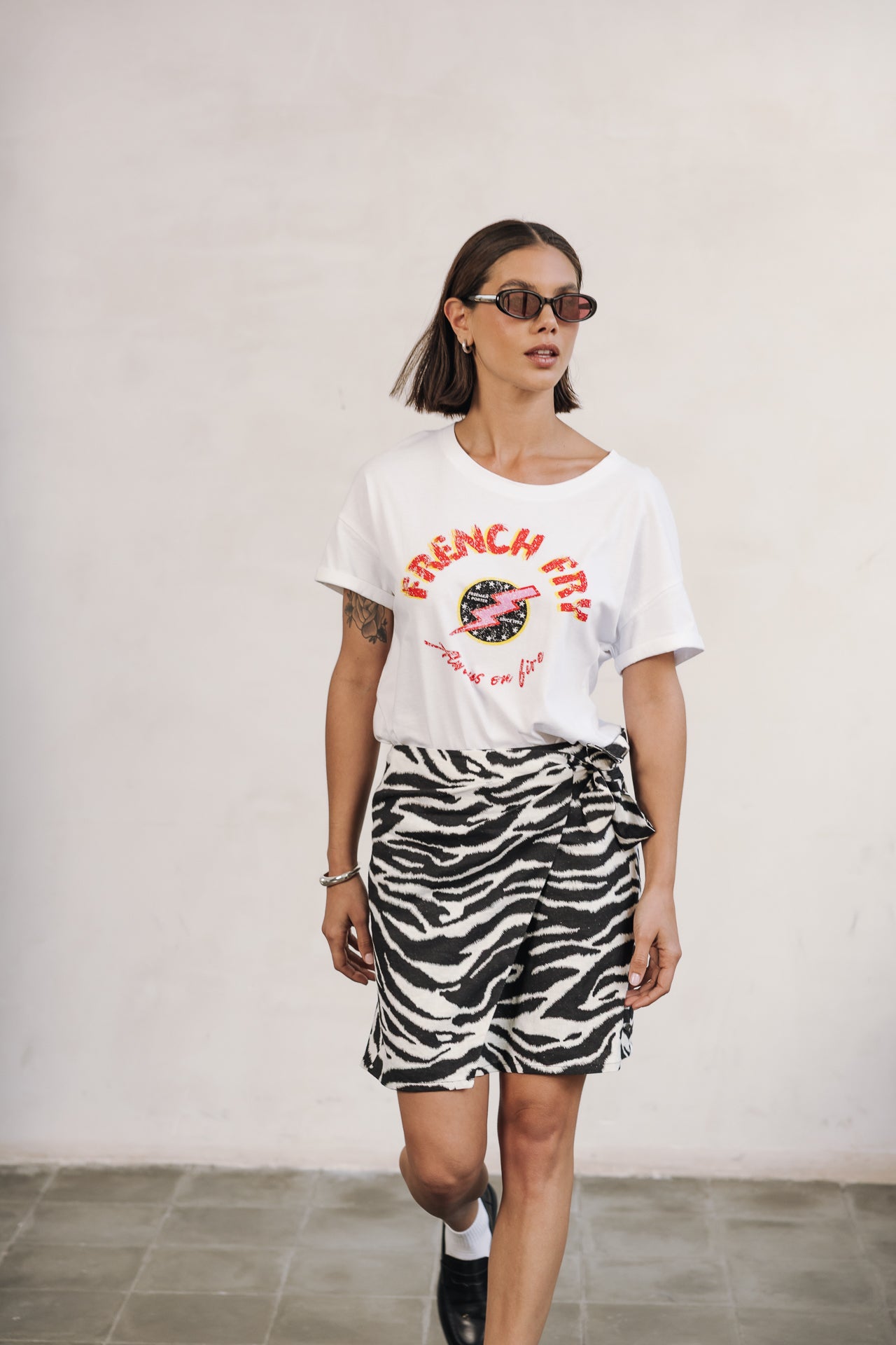 Jupe porte-feuille Femme Juma Zebra white | Freeman T. Porter
