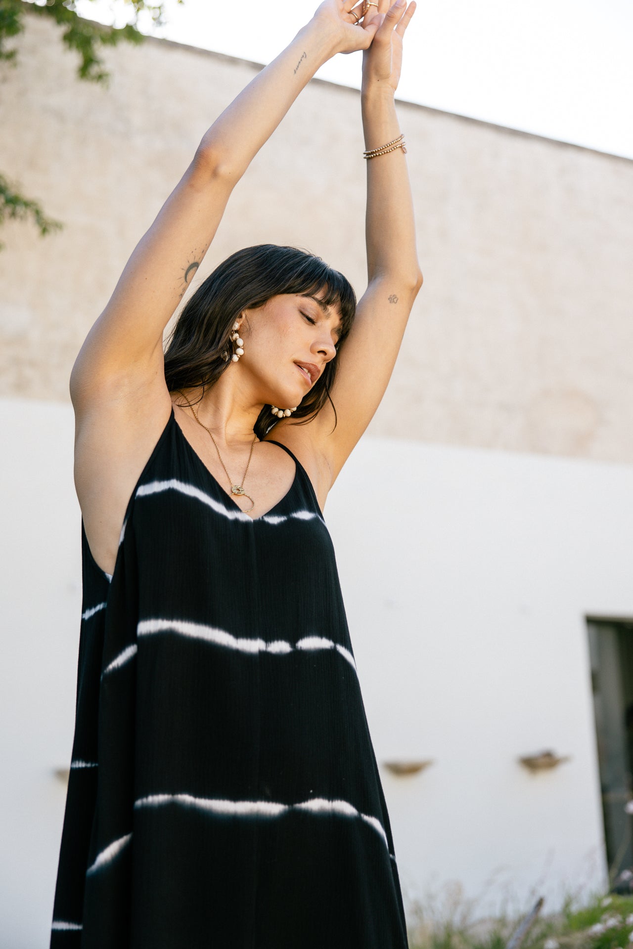 Long dress Woman Redalie Tie & Dye midnight | Freeman T. Porter