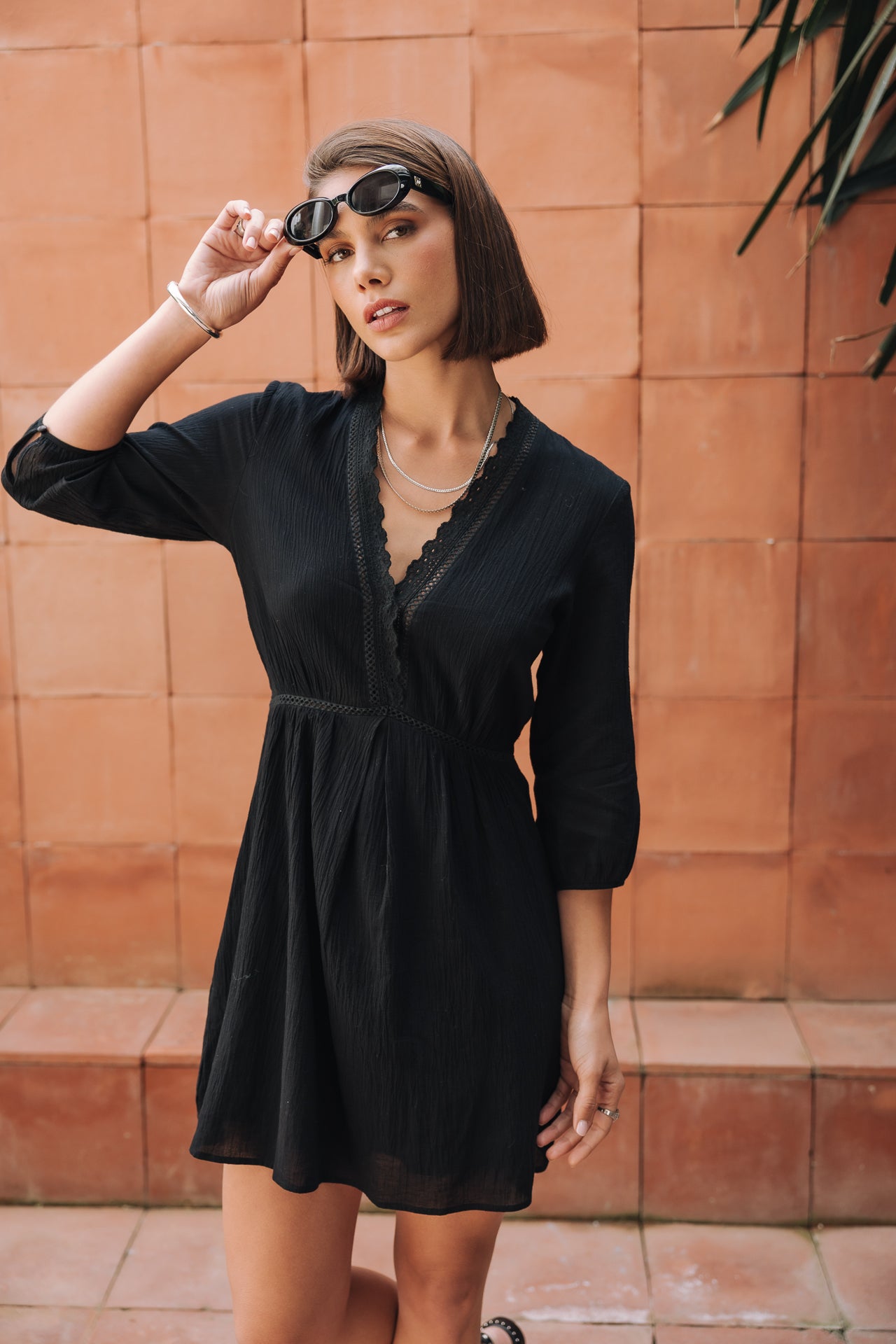 Robe courte Femme Rudgy Plain black | Freeman T. Porter