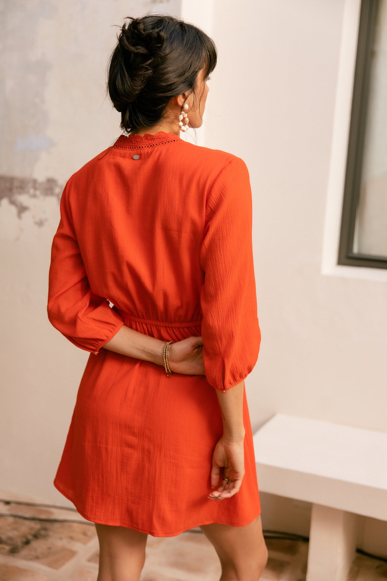 Short dress Woman Rudgy Plain grenadine | Freeman T. Porter