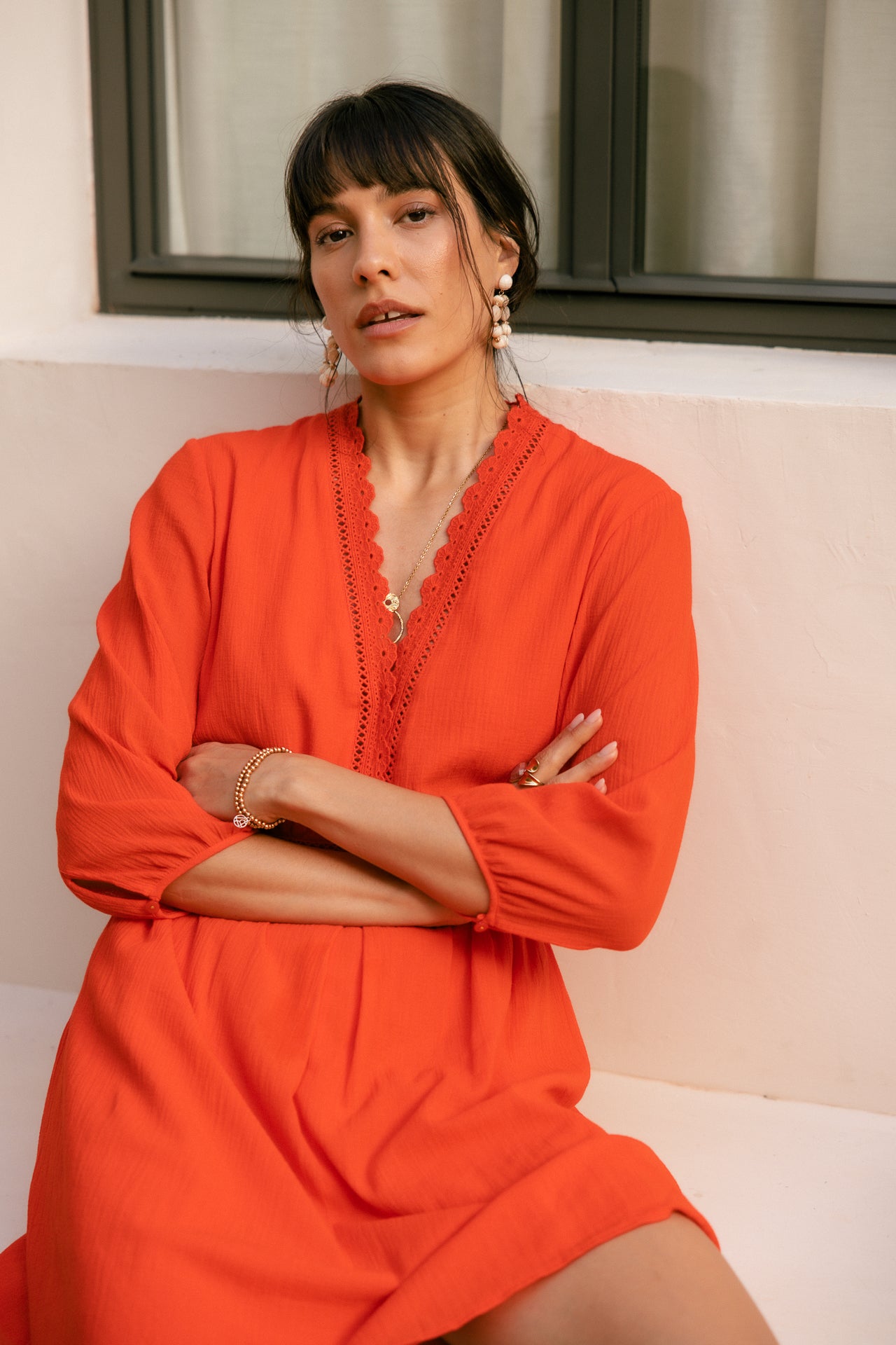 Short dress Woman Rudgy Plain grenadine | Freeman T. Porter