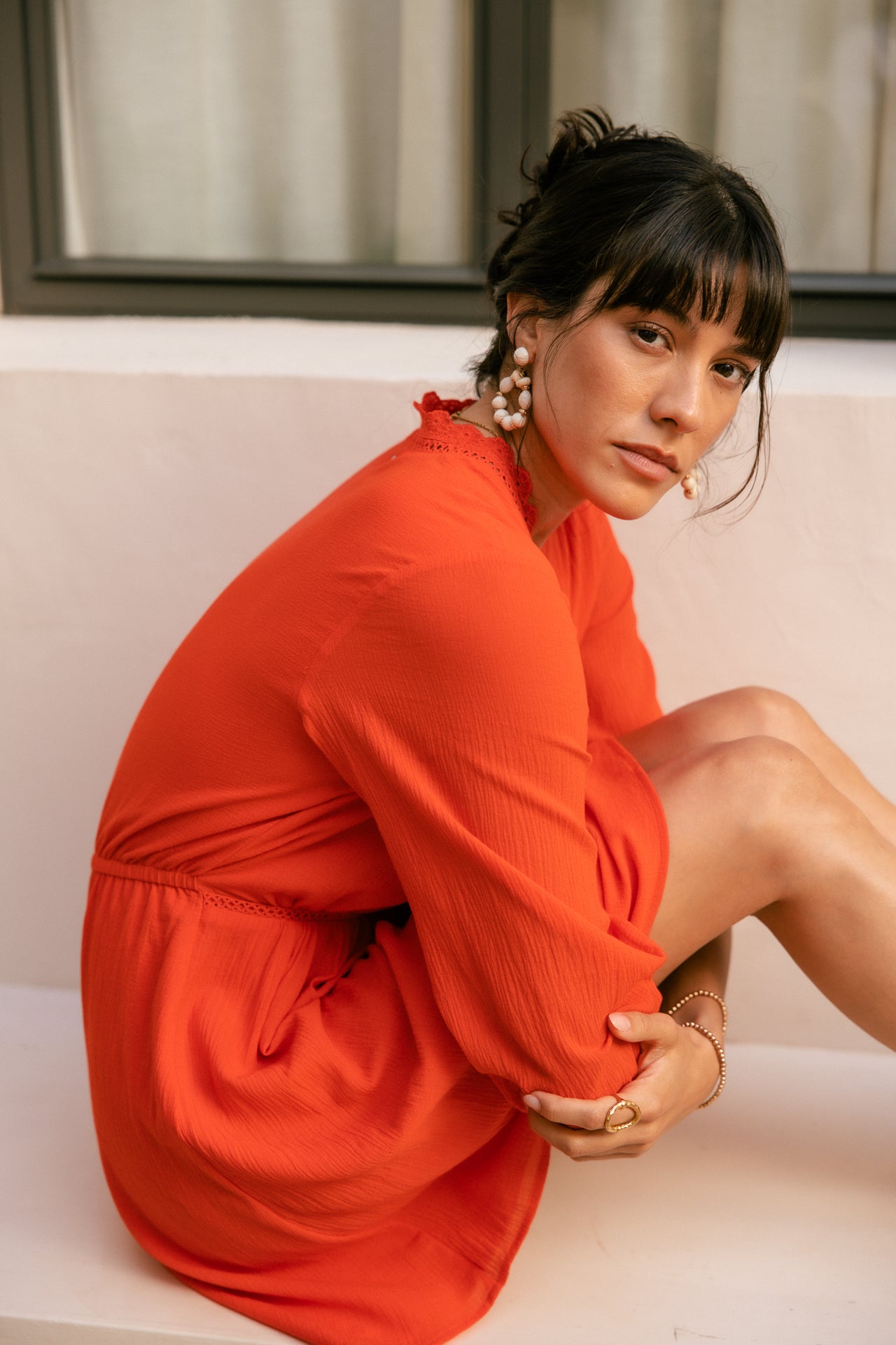 Short dress Woman Rudgy Plain grenadine | Freeman T. Porter