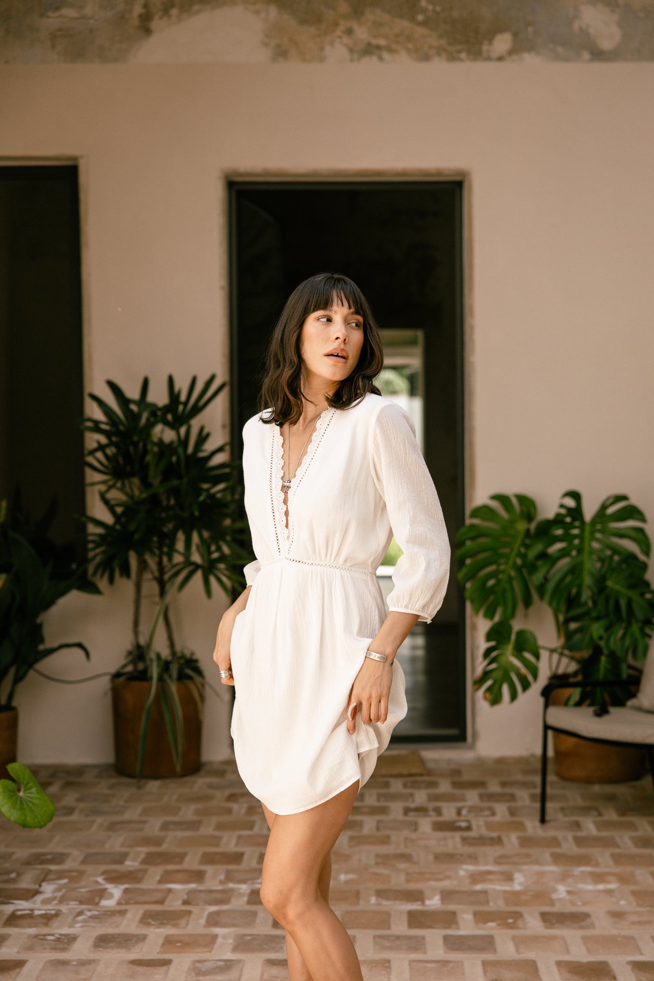Short dress Woman Rudgy Plain ecru | Freeman T. Porter