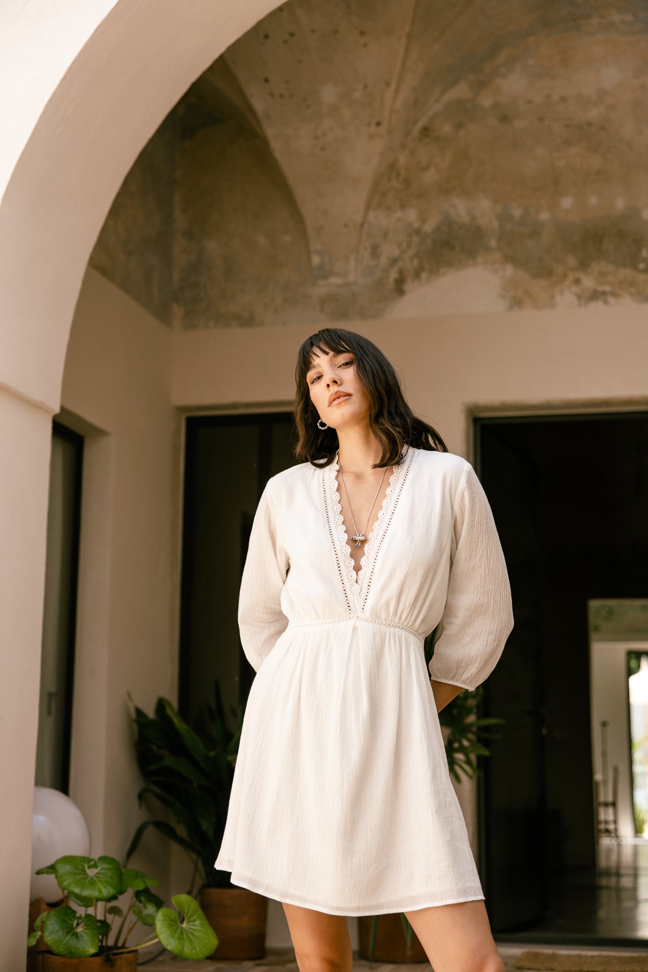 Short dress Woman Rudgy Plain ecru | Freeman T. Porter