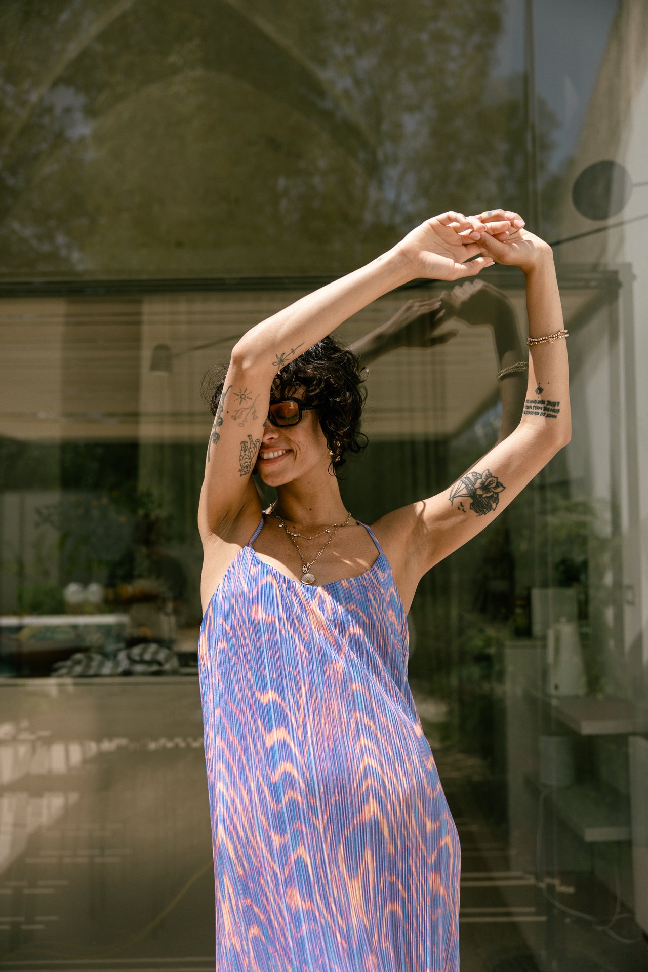 Long dress Woman Remina Ripples blue | Freeman T. Porter