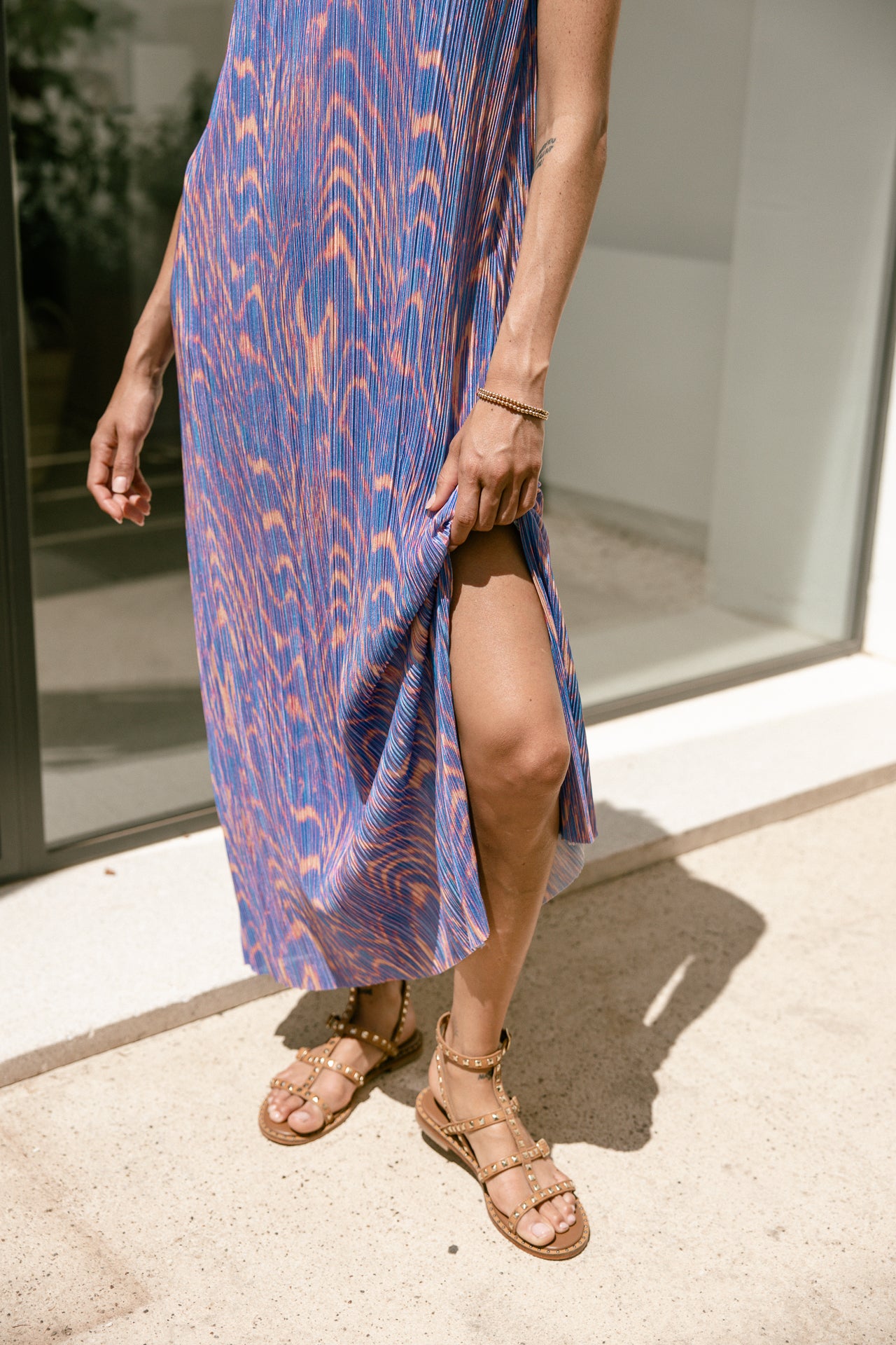Long dress Woman Remina Ripples blue | Freeman T. Porter