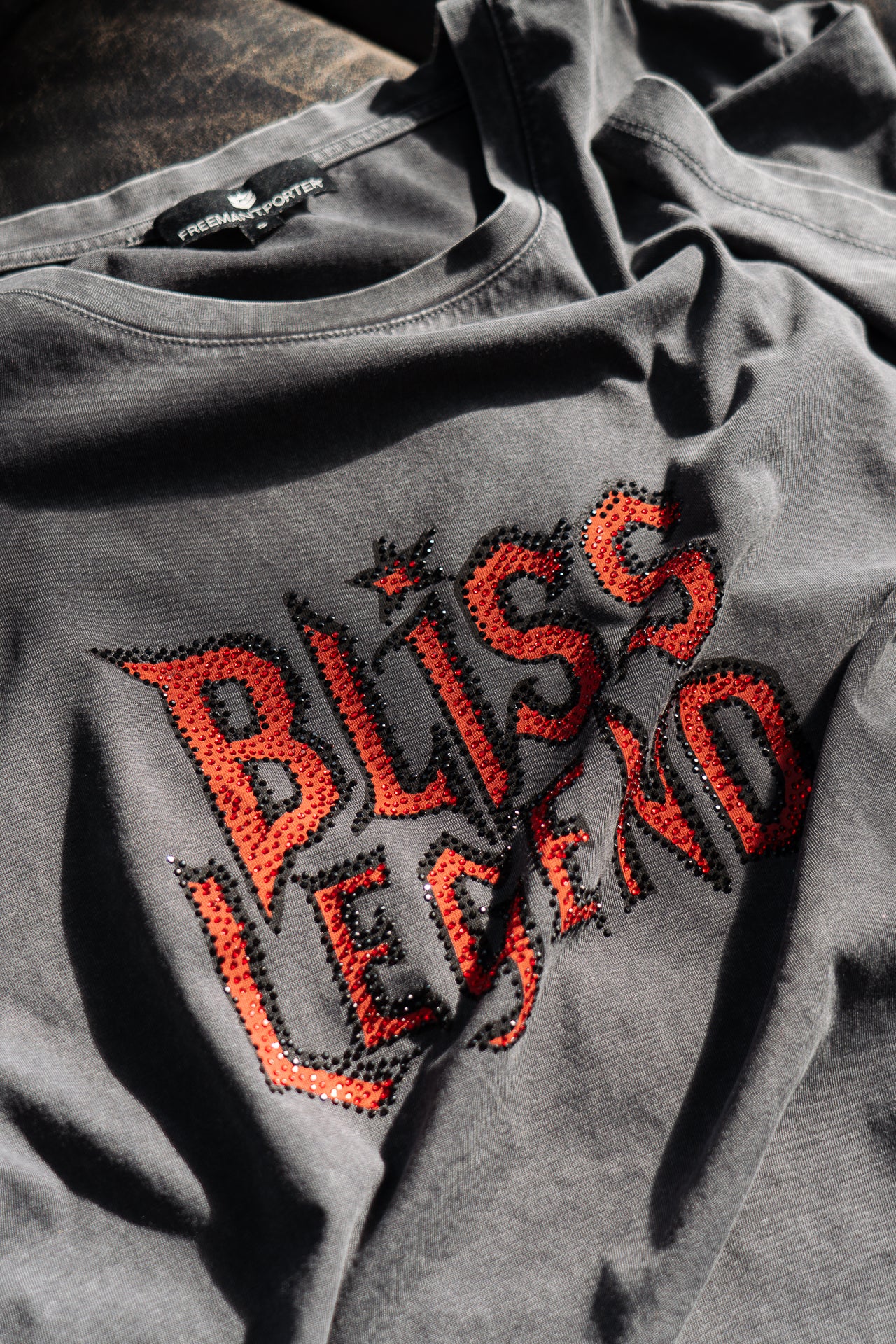 Printed rhinestone T-shirt Woman Suria Bliss Legend carbone | Freeman T. Porter