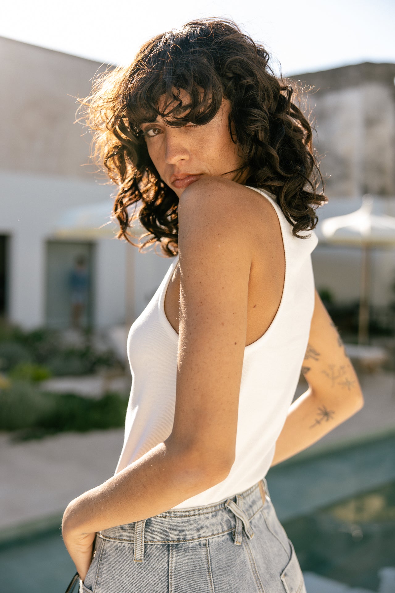 Débardeur Femme Dorine Rib white | Freeman T. Porter