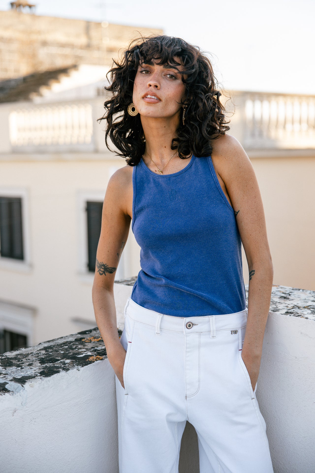 Débardeur Femme Dorine Rib dazzling blue | Freeman T. Porter