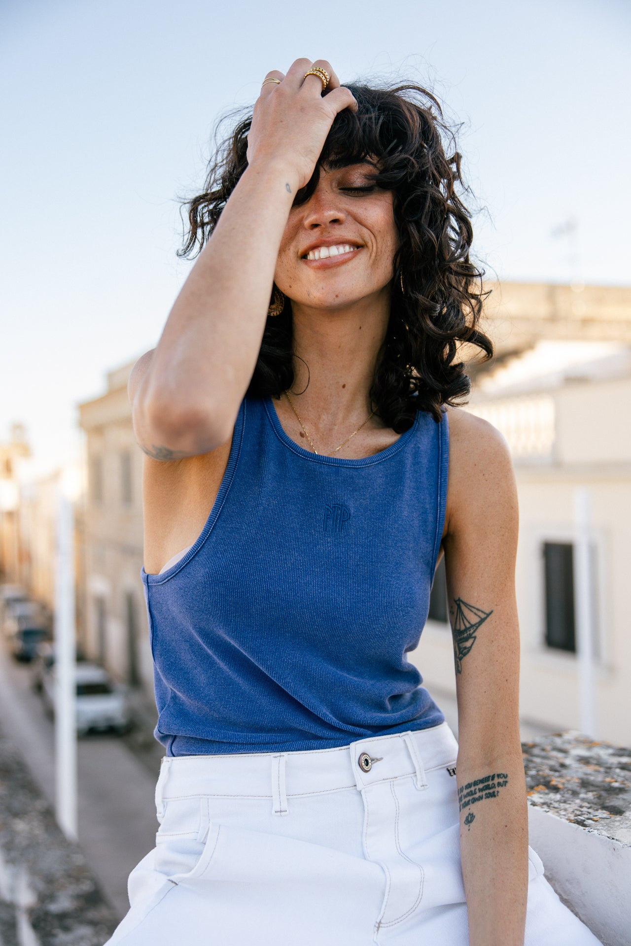 Tank top Woman Dorine Rib dazzling blue | Freeman T. Porter