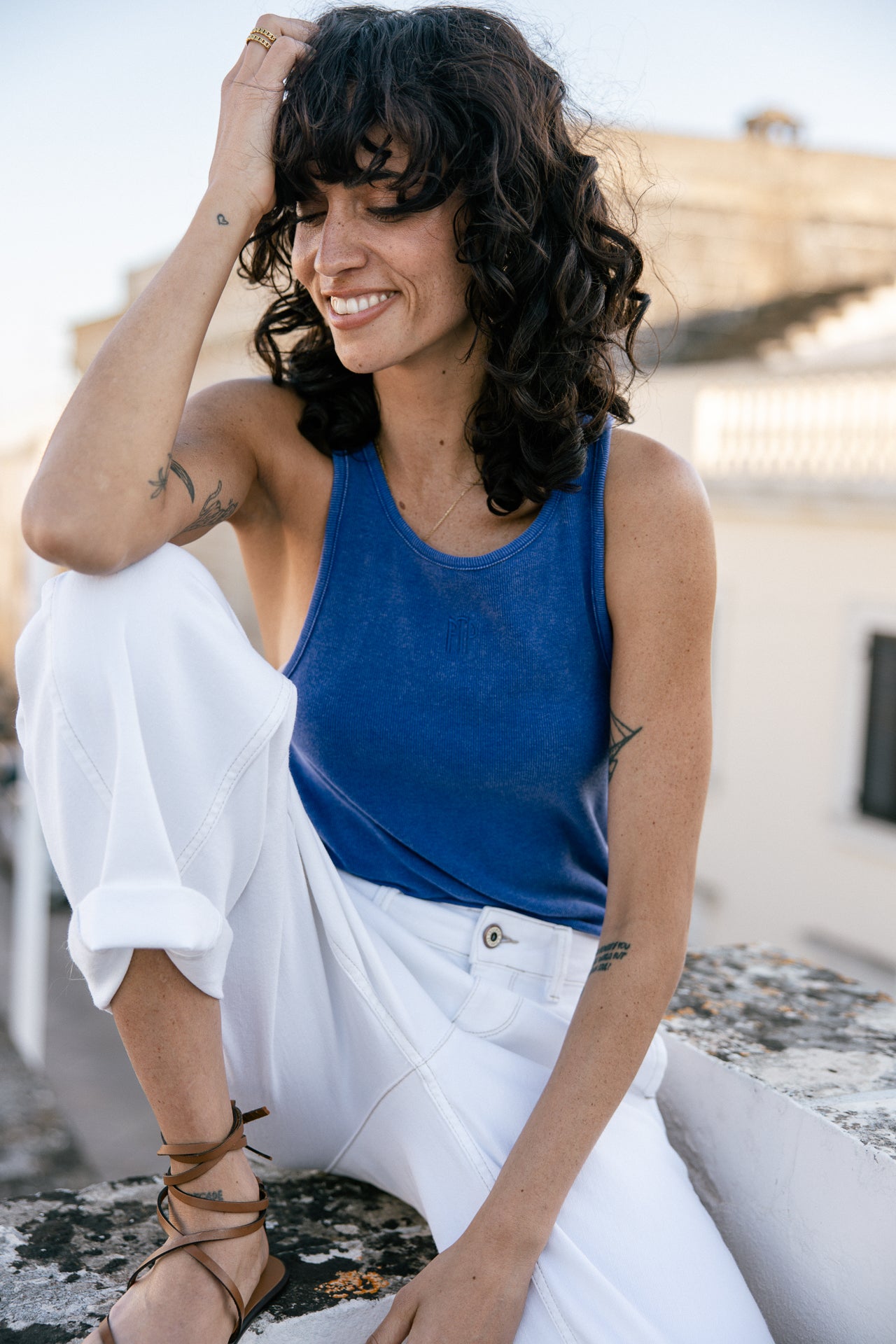 Tank top Woman Dorine Rib dazzling blue | Freeman T. Porter