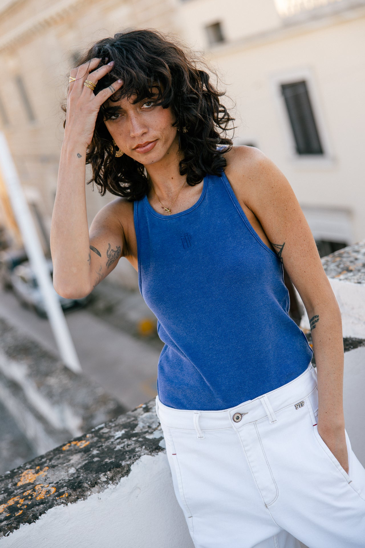 Tank top Woman Dorine Rib dazzling blue | Freeman T. Porter
