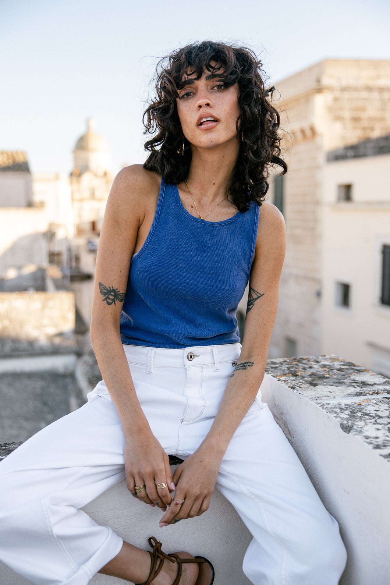 Tank top Woman Dorine Rib dazzling blue | Freeman T. Porter