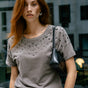 T-shirt diamants Femme Tomia Grunge steeple grey | Freeman T. Porter