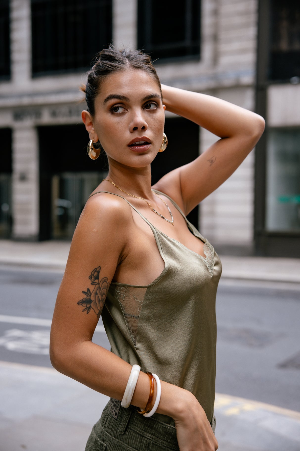 Top nuisette Femme Seliane Plain deep lichen green | Freeman T. Porter