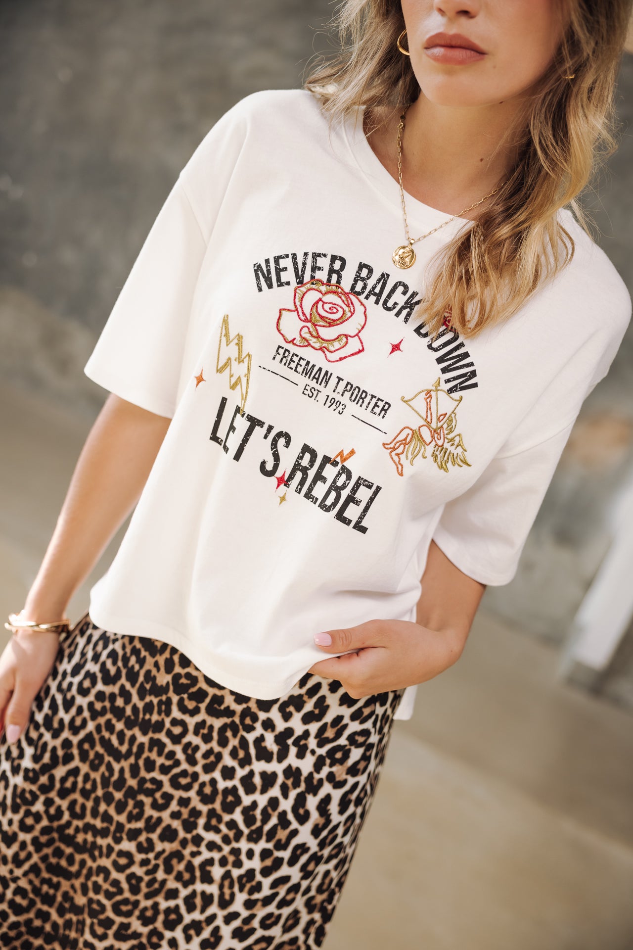 T-shirt imprimé Femme Trade Rebel off white | Freeman T. Porter