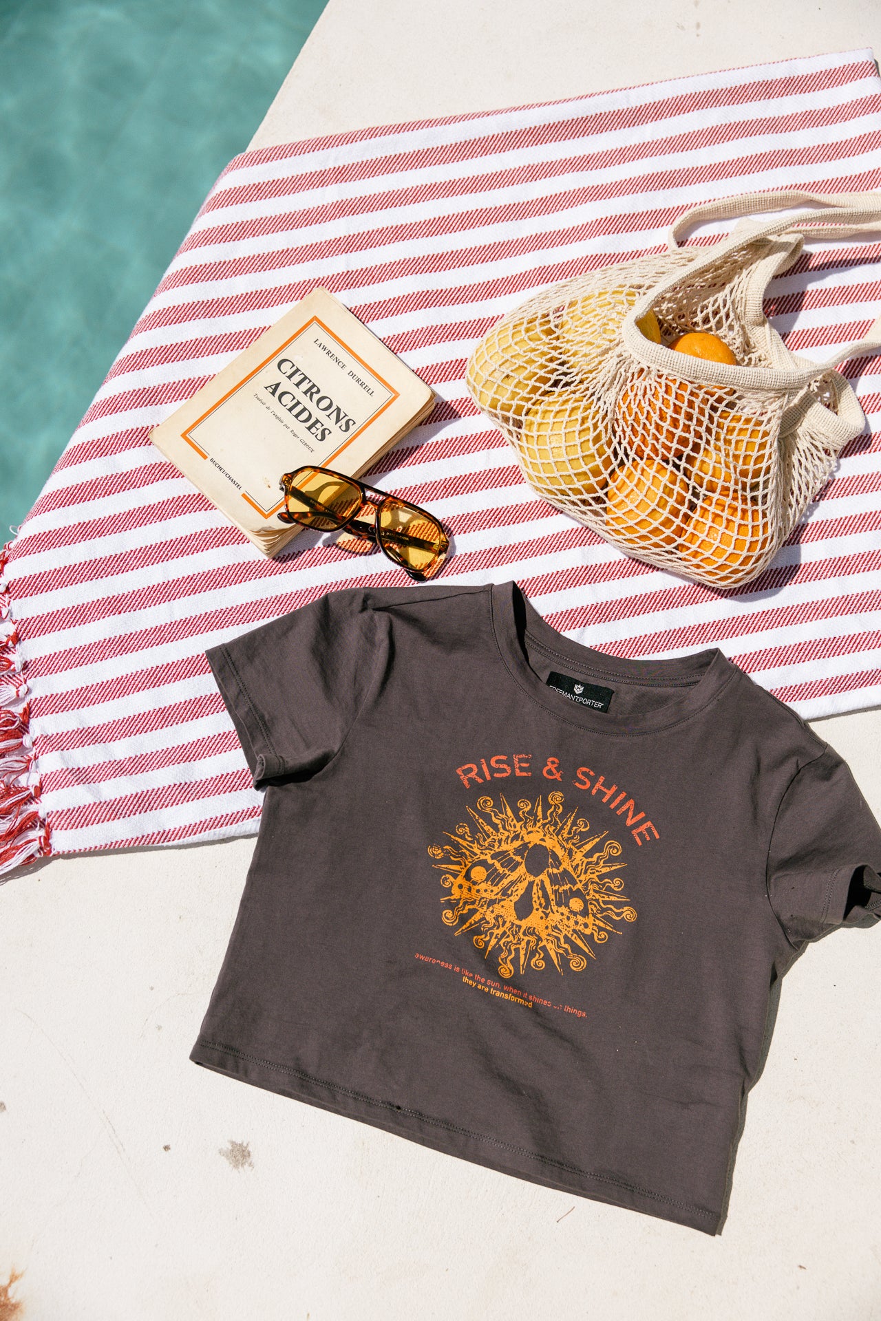 Printed T-shirt Woman Talmy Rise & Shine anthra | Freeman T. Porter