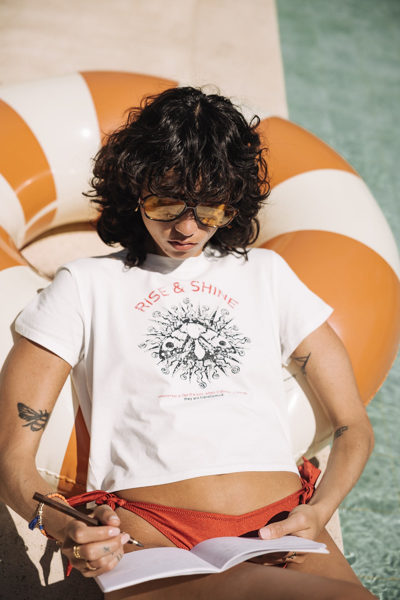 Printed T-shirt Woman Talmy Rise & Shine off white | Freeman T. Porter