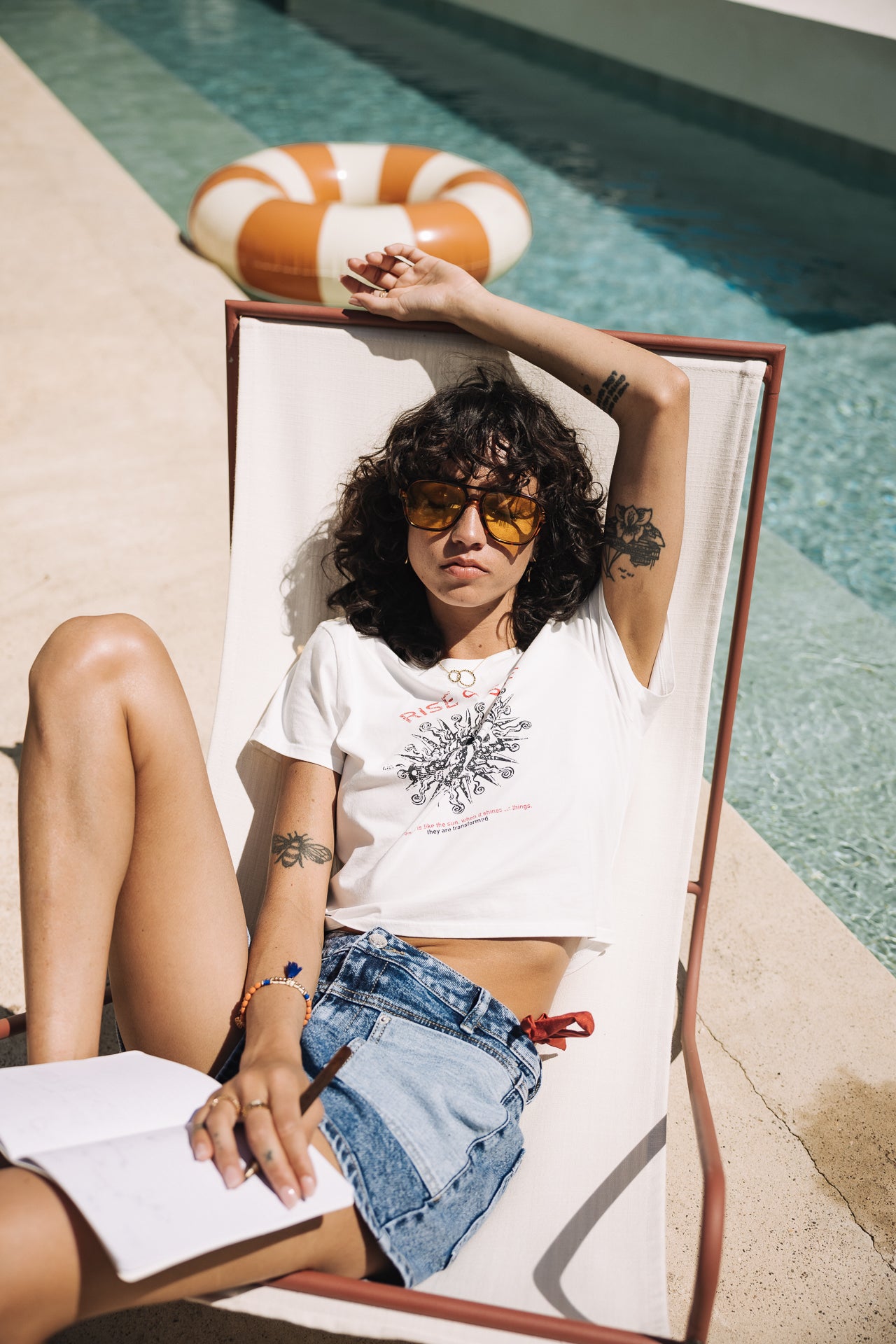 Printed T-shirt Woman Talmy Rise & Shine off white | Freeman T. Porter
