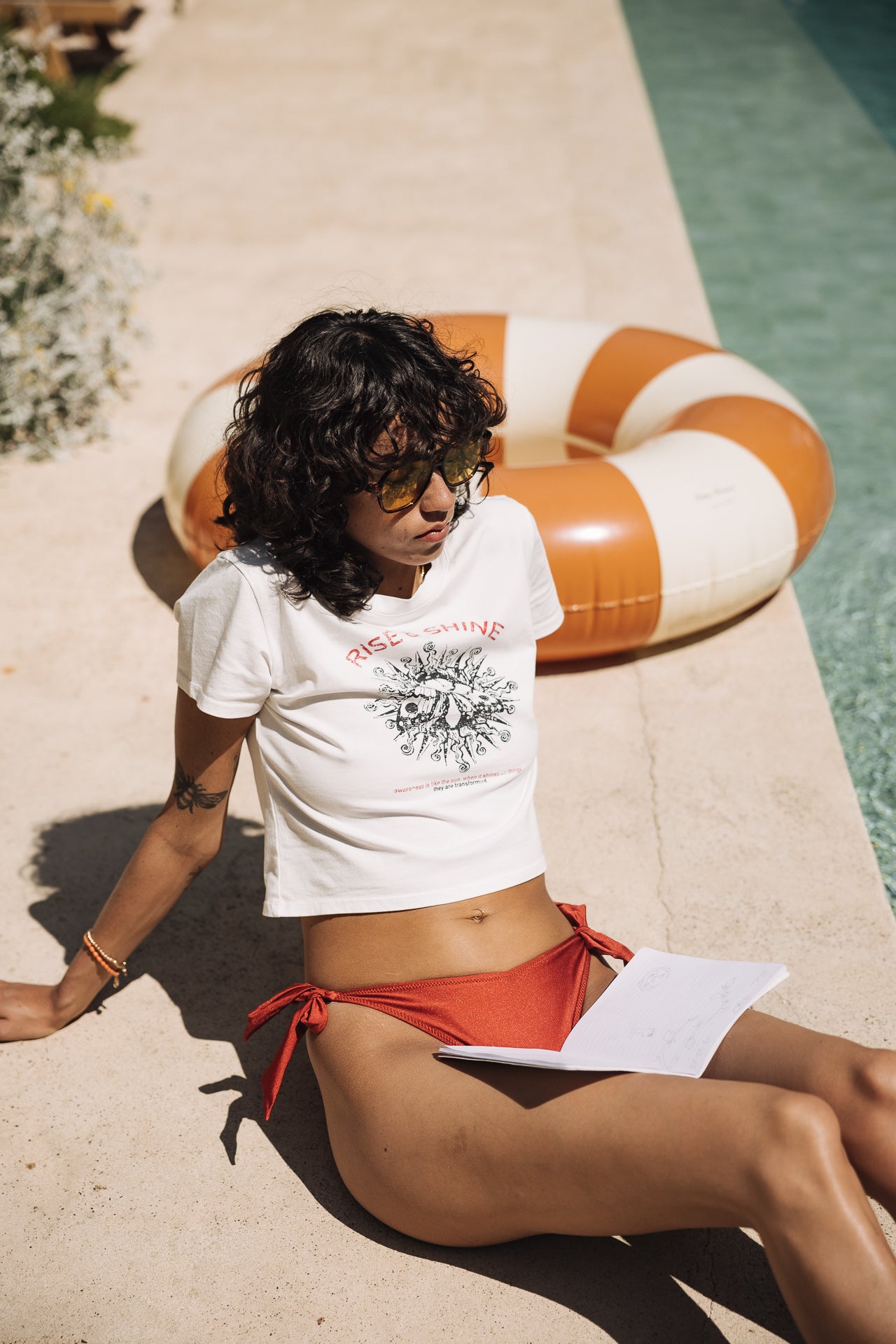 Printed T-shirt Woman Talmy Rise & Shine off white | Freeman T. Porter