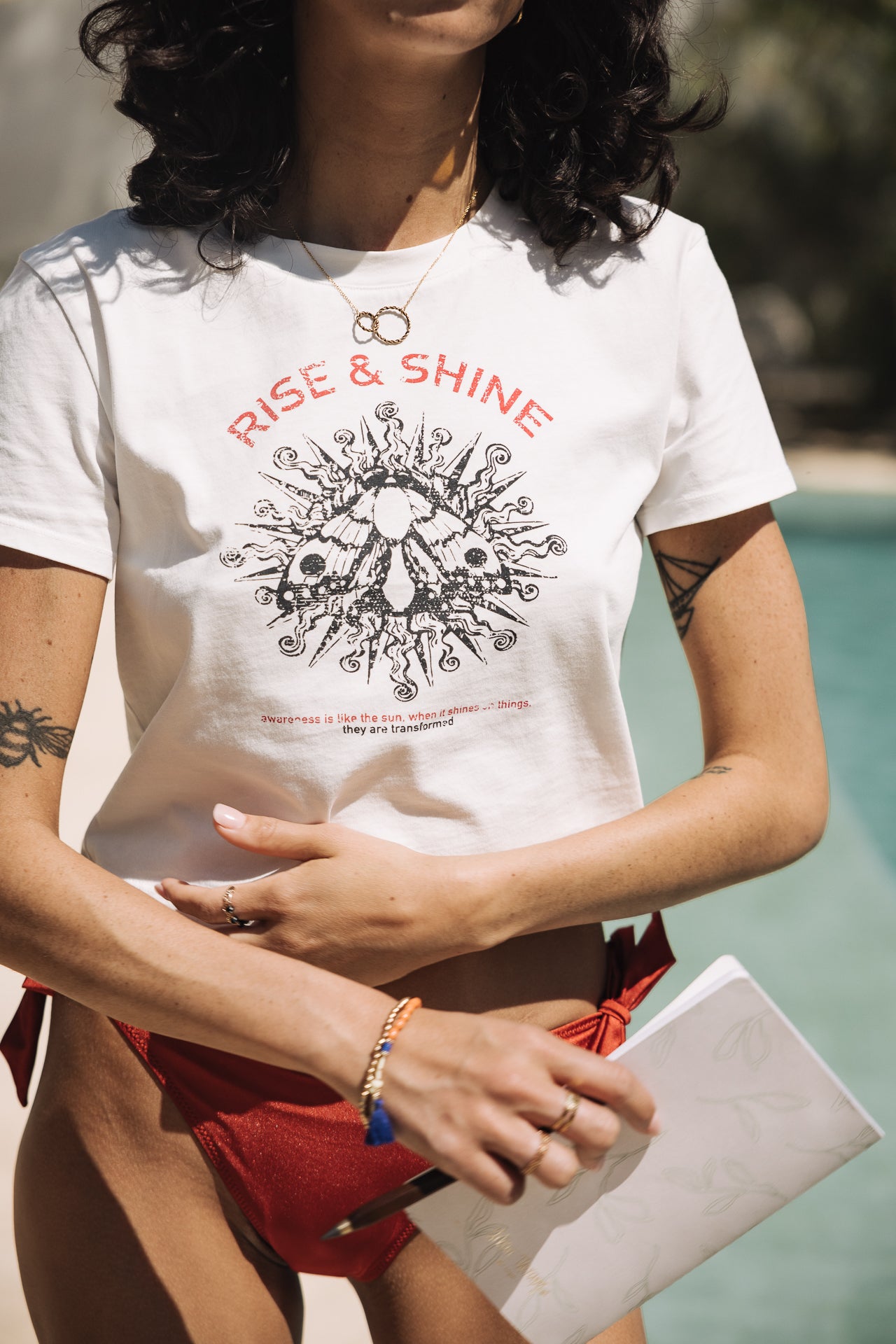 Printed T-shirt Woman Talmy Rise & Shine off white | Freeman T. Porter