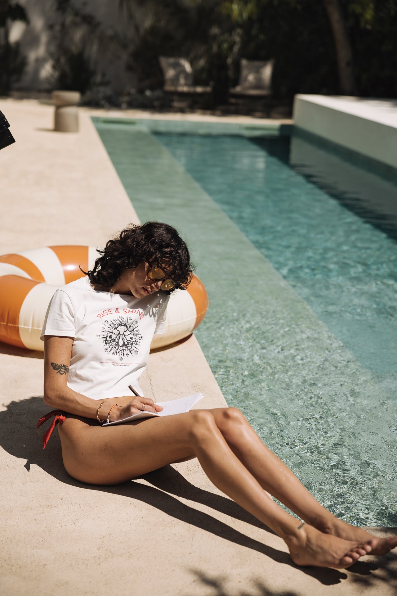 Printed T-shirt Woman Talmy Rise & Shine off white | Freeman T. Porter