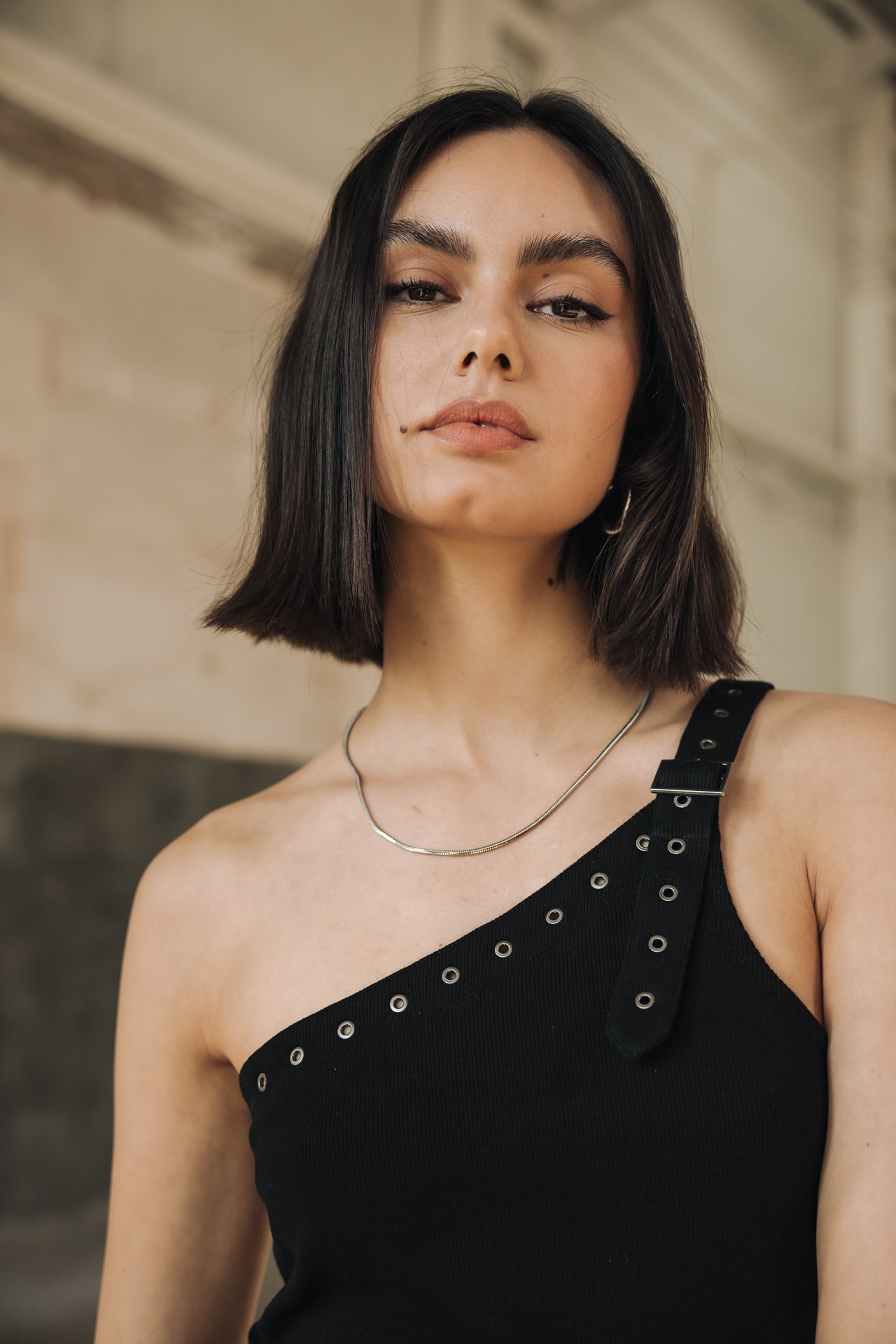 Top asymétrique Femme Danae Rib black | Freeman T. Porter