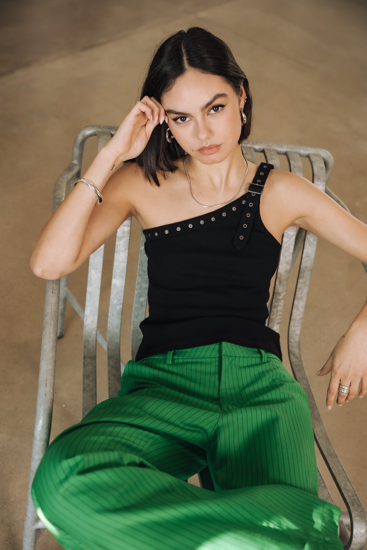 Top asymétrique Femme Danae Rib black | Freeman T. Porter
