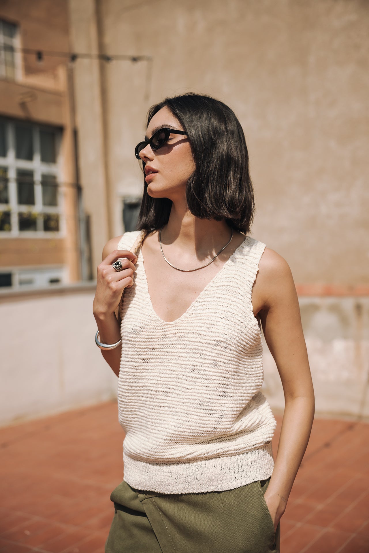 Débadeur effet crochet Femme Duna off white | Freeman T. Porter