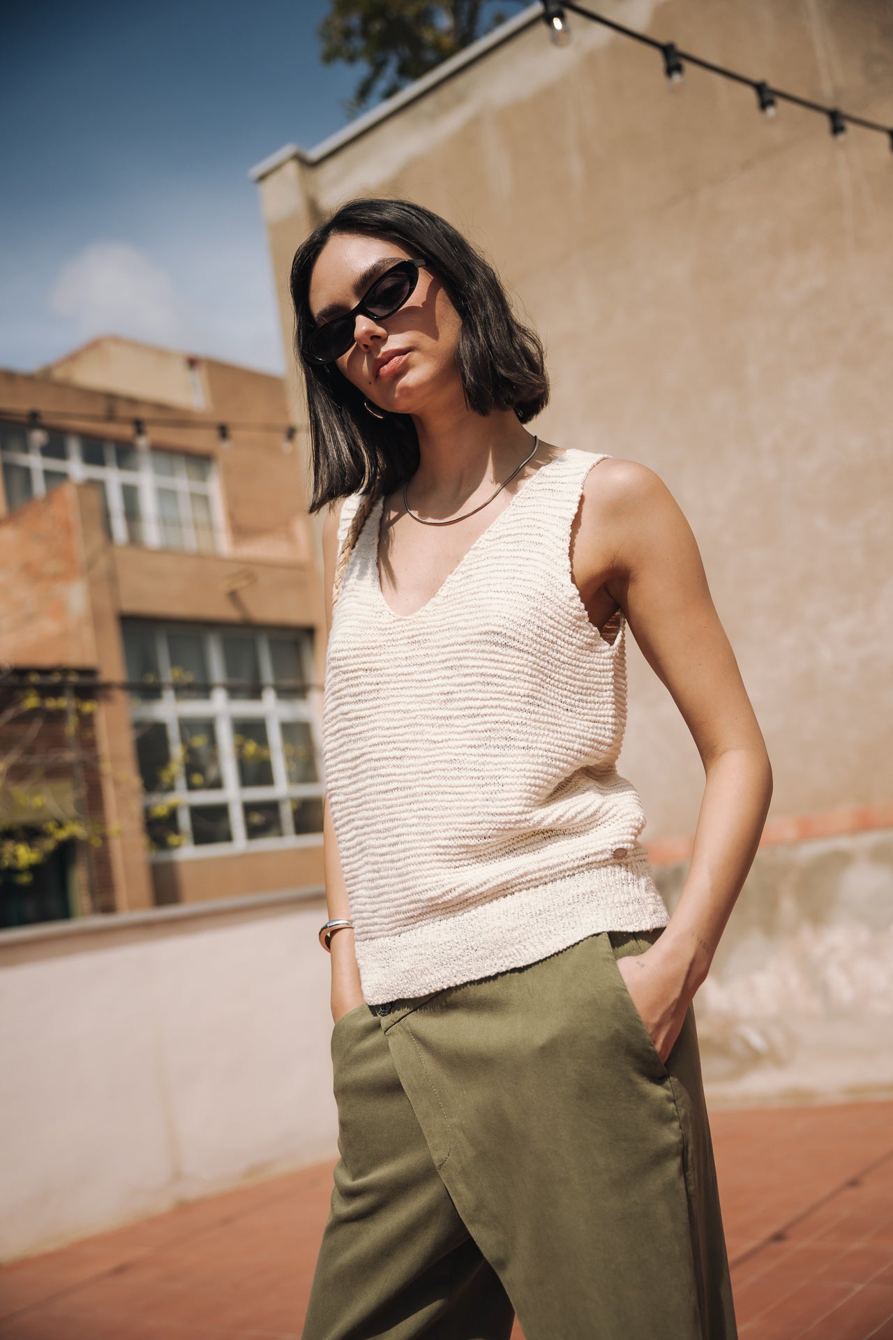 Débadeur effet crochet Femme Duna off white | Freeman T. Porter