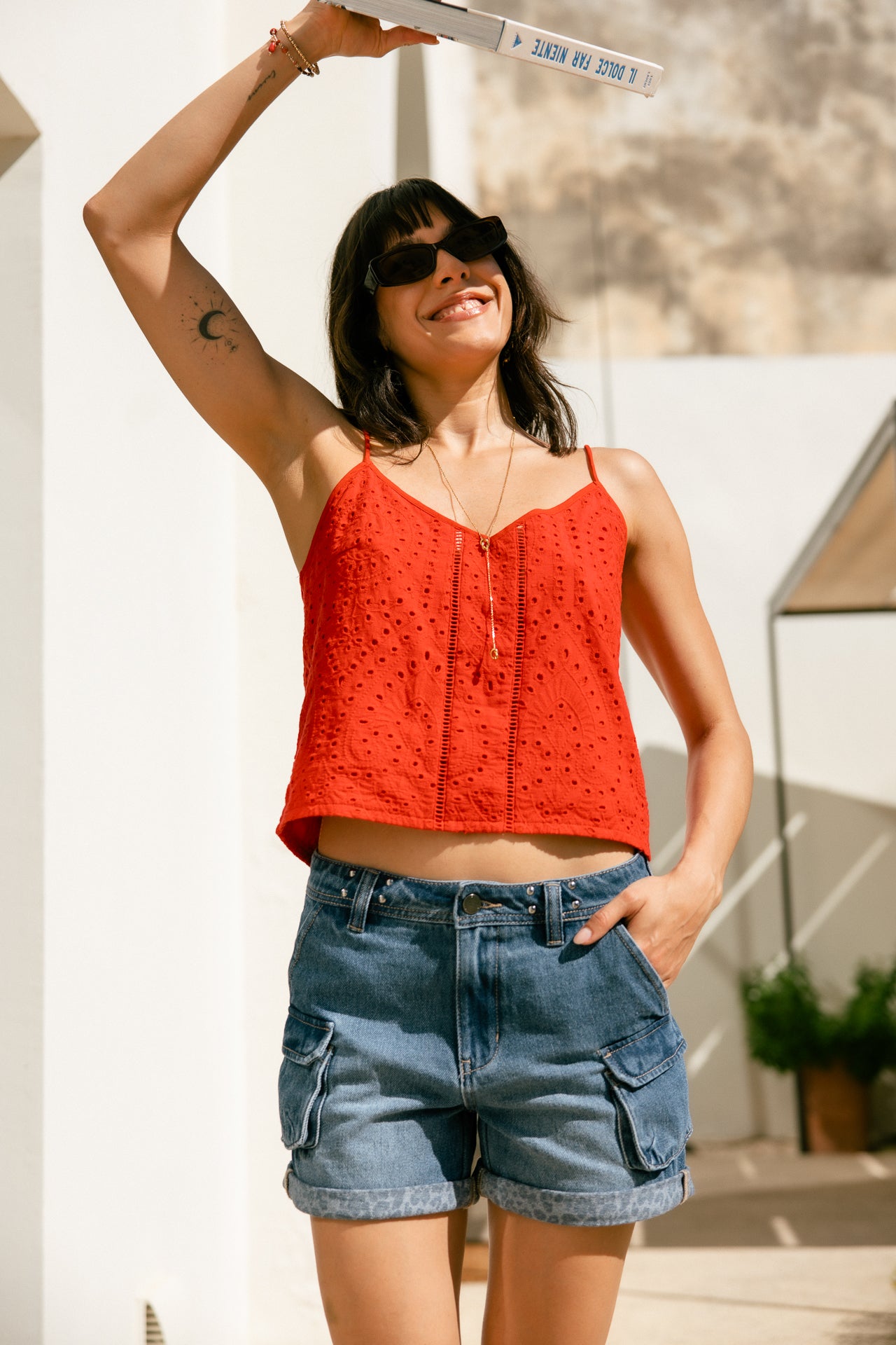 Top in broderie anglaise Woman Dineta Summer Lace lollipop | Freeman T. Porter