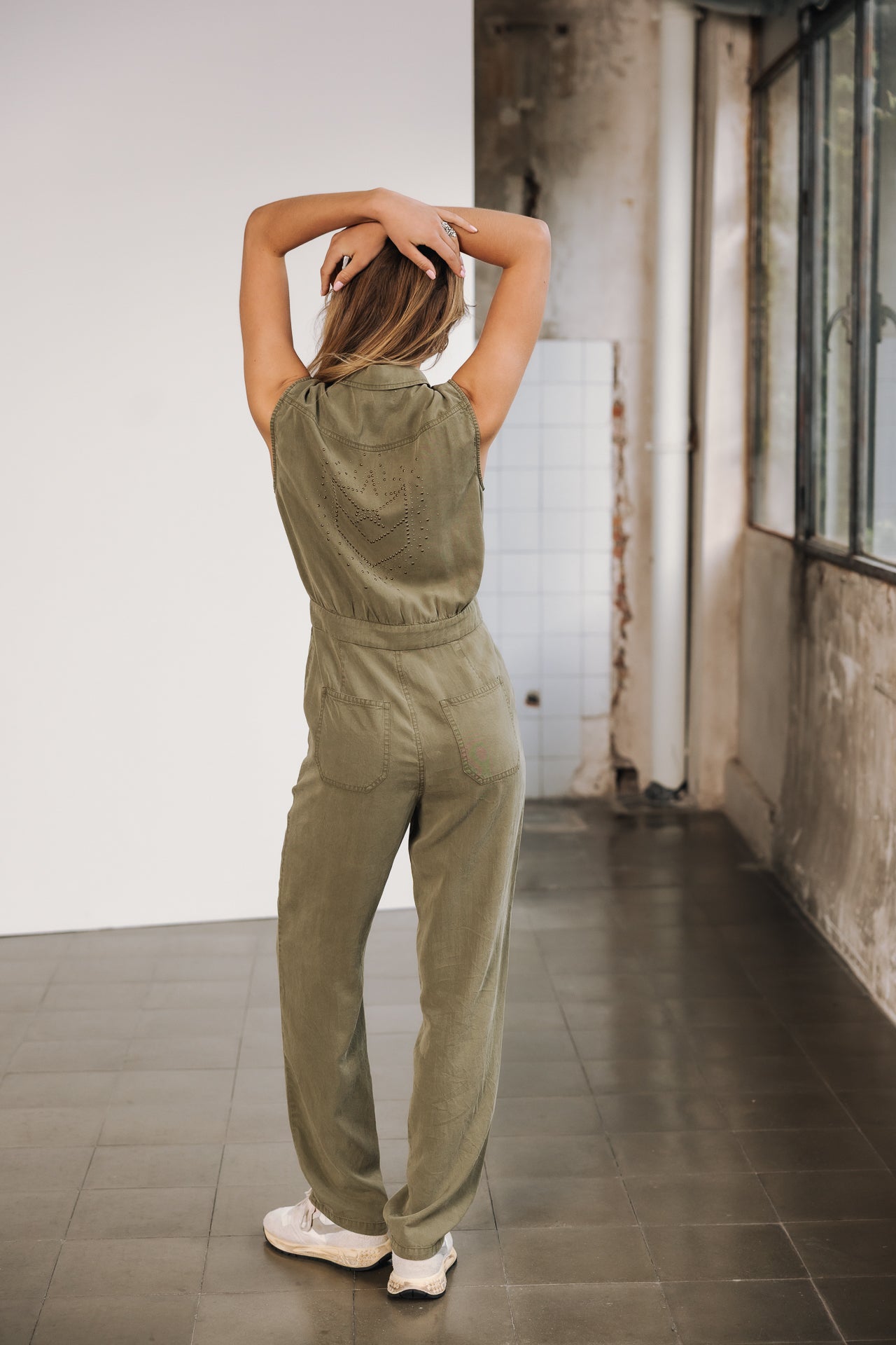 Combinaison zippée Femme Martha Plain deep lichen green | Freeman T. Porter