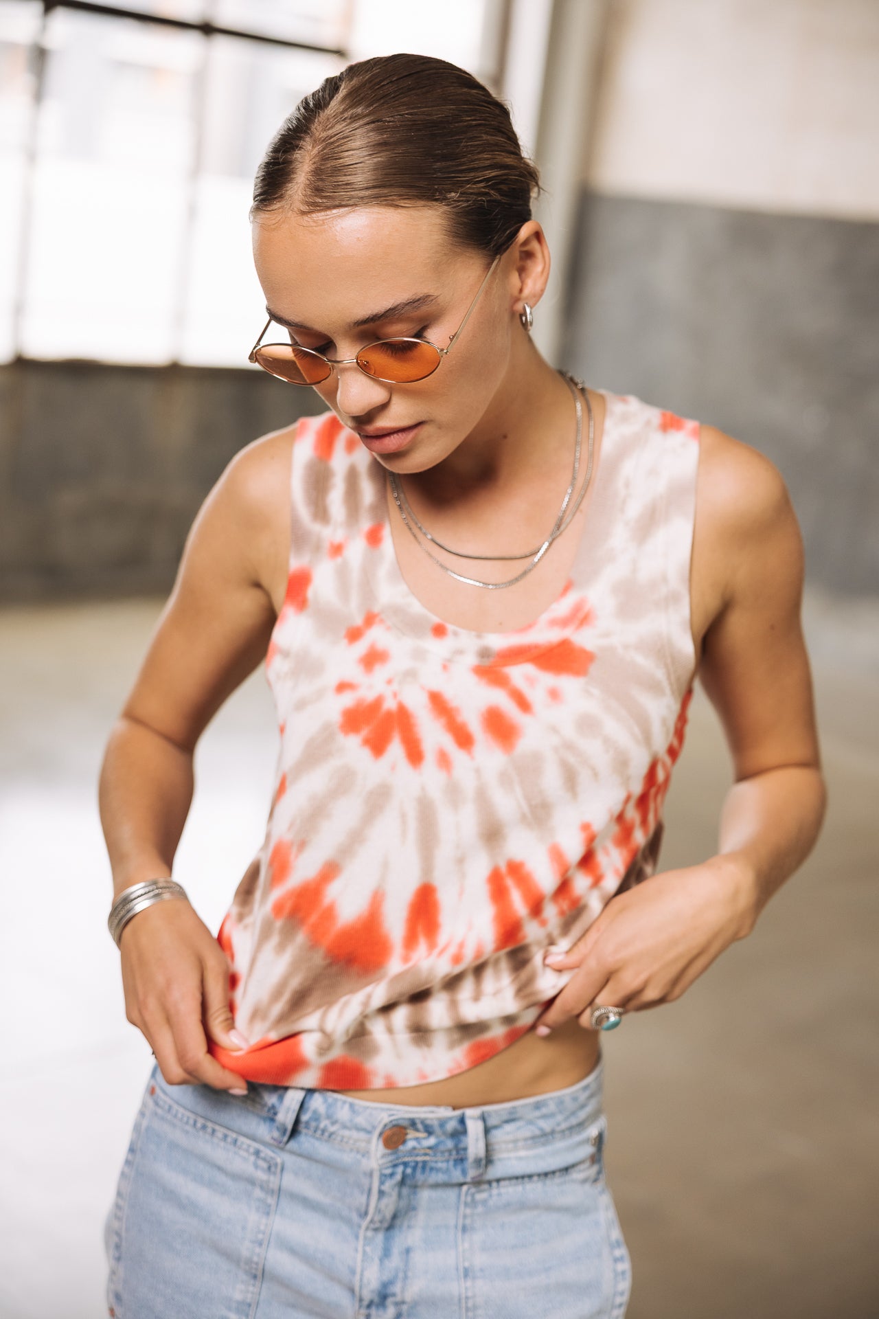 Débardeur en maille Femme Dulcia Snail orange | Freeman T. Porter