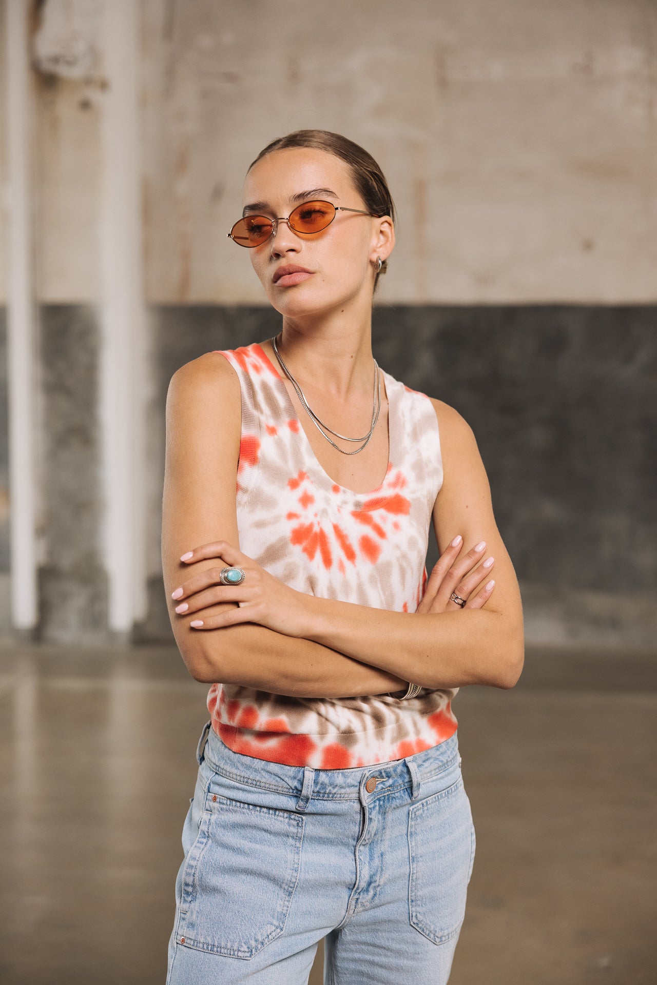 Débardeur en maille Femme Dulcia snail orange | Freeman T. Porter