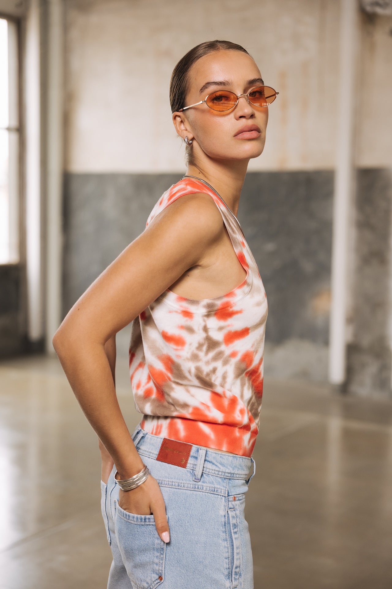Débardeur en maille Femme Dulcia snail orange | Freeman T. Porter