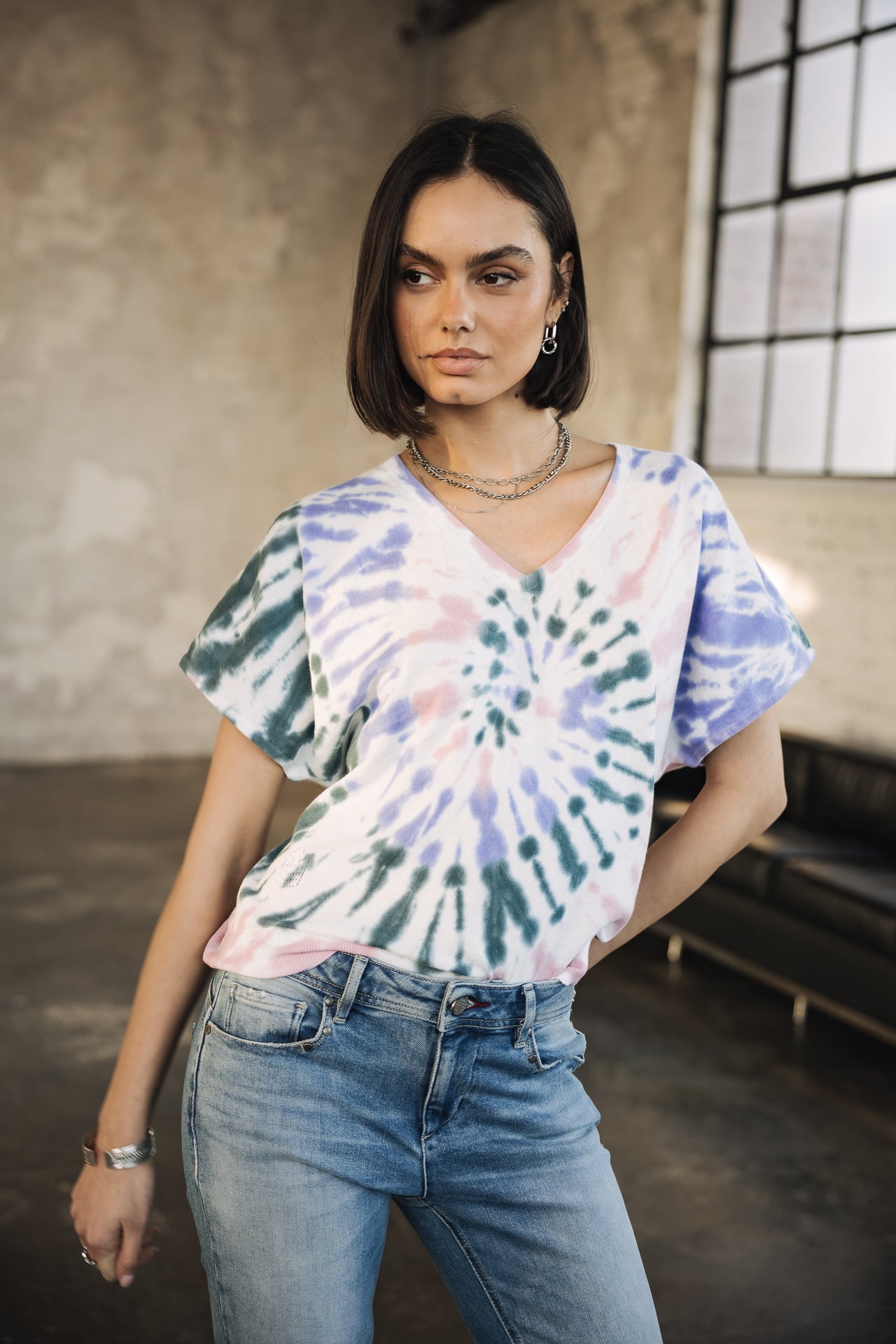 T-shirt tie & dye Femme Philia Snail pink | Freeman T. Porter