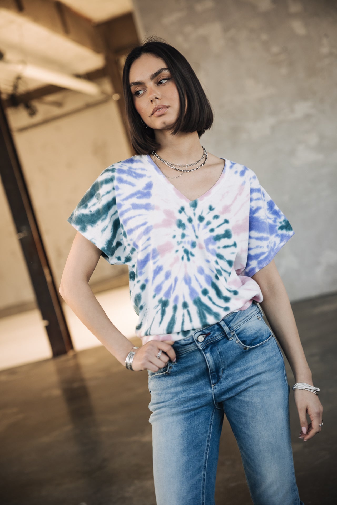 T-shirt tie & dye Femme Philia Snail pink | Freeman T. Porter