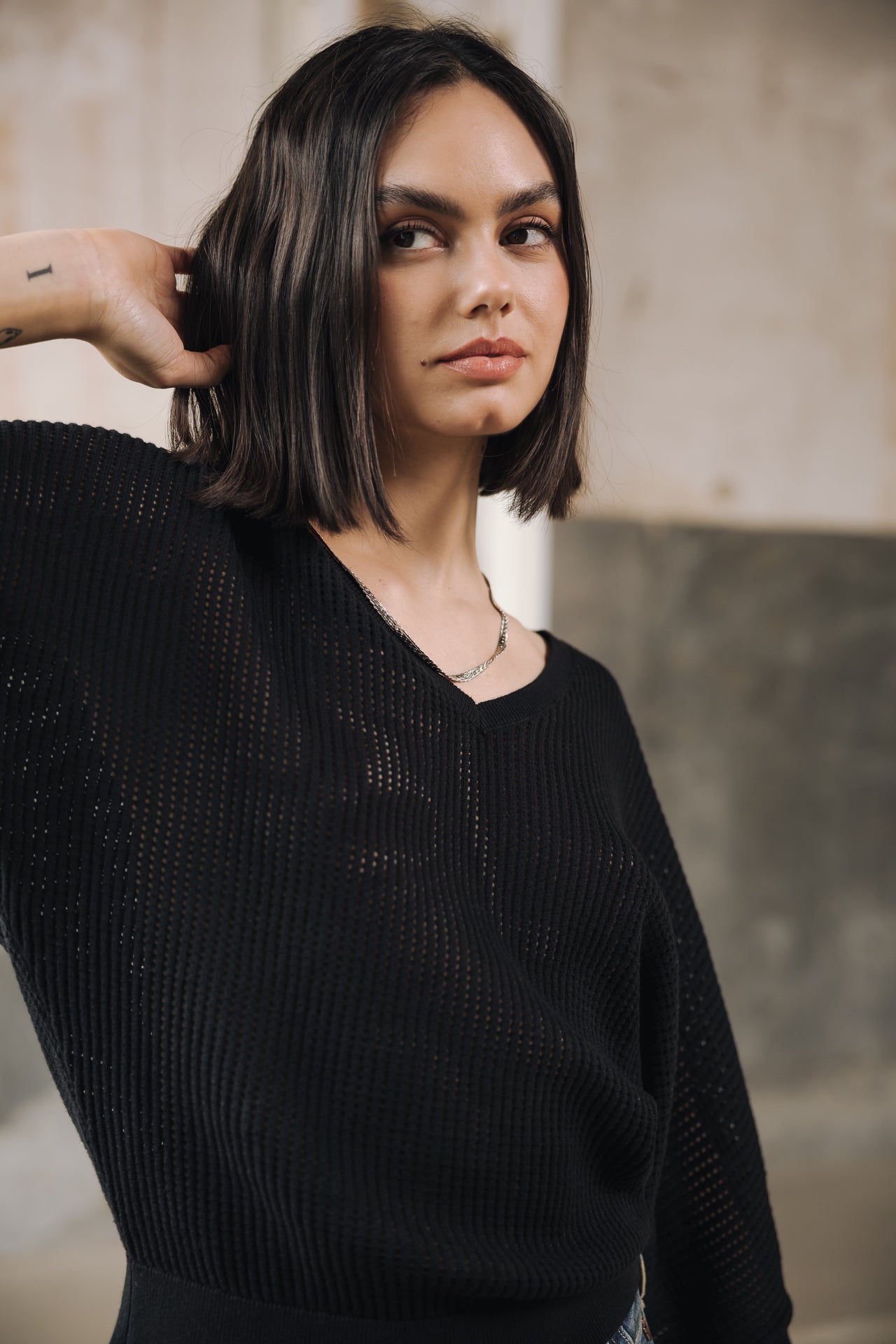 Pull en résille Femme Paross black | Freeman T. Porter