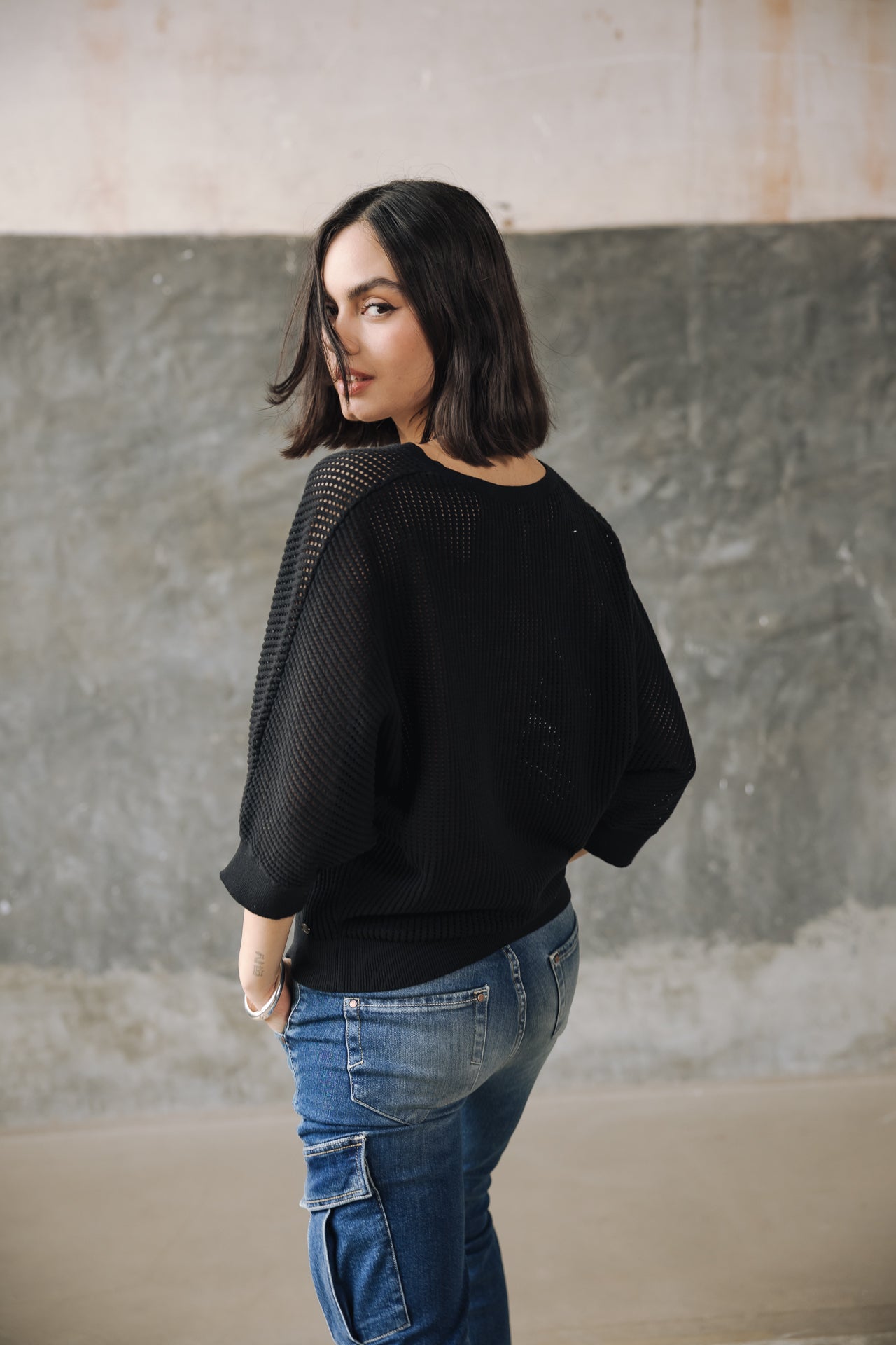 Pull en résille Femme Paross black | Freeman T. Porter